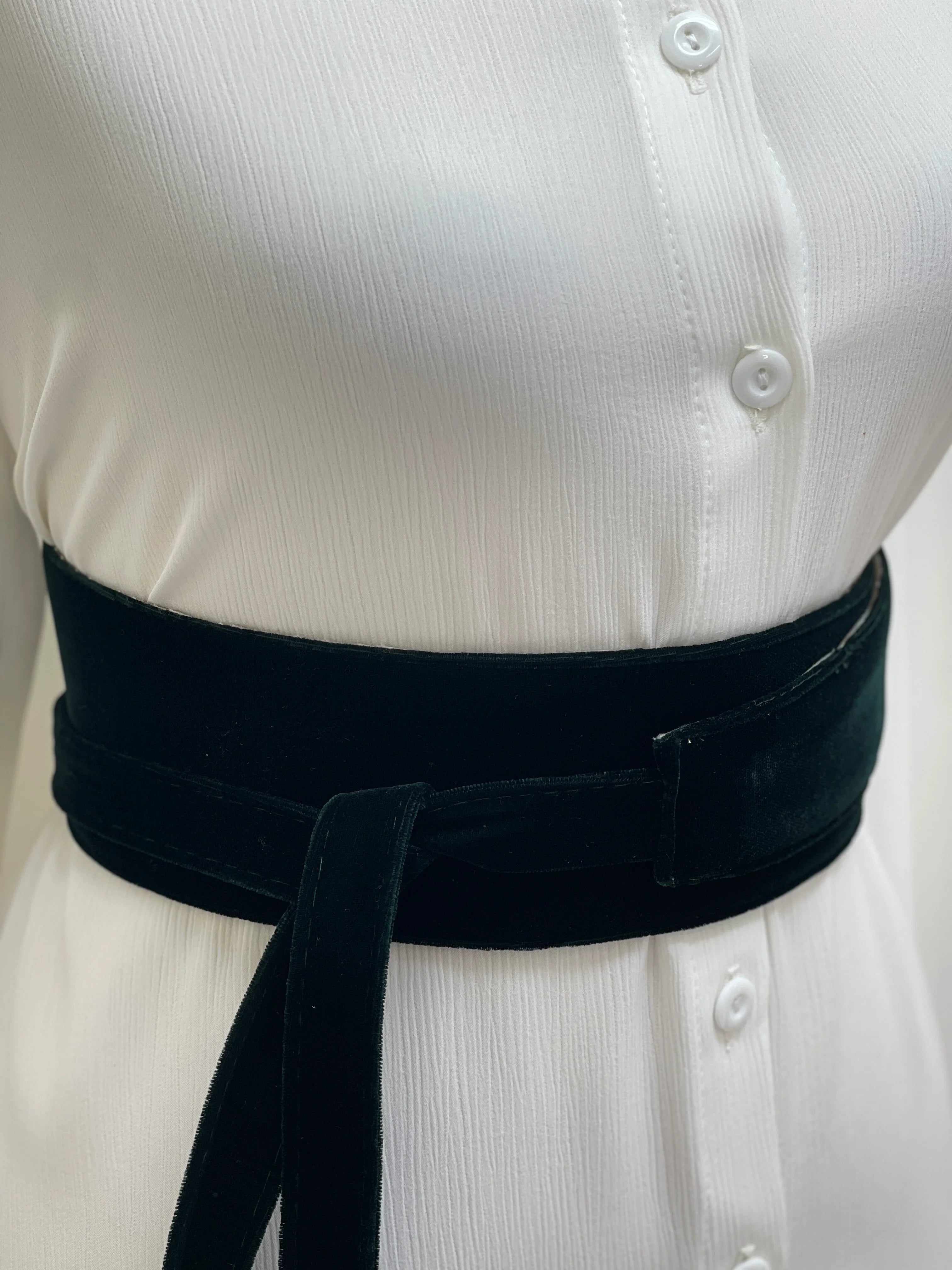 Deep Green Velvet Belt-luxurious velvet traditional and modern garments