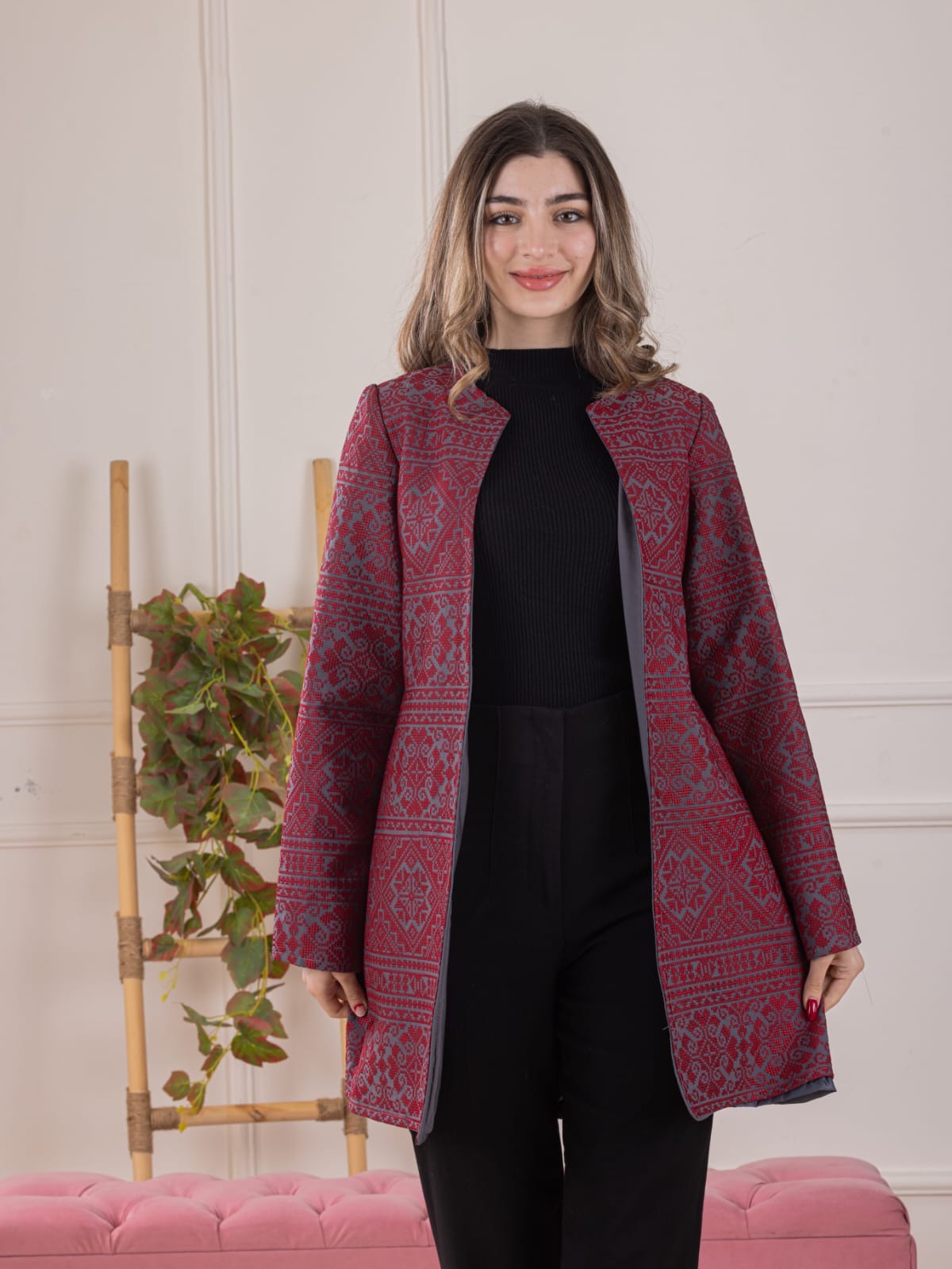 Heritage Weave Embroidered Jacket -Cultural Elegance