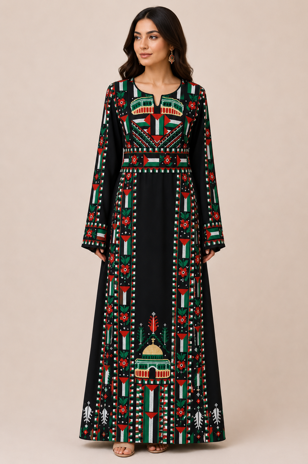 Kids Palestinian & Proud Embroidered Thoub - Celebrate Heritage with Style