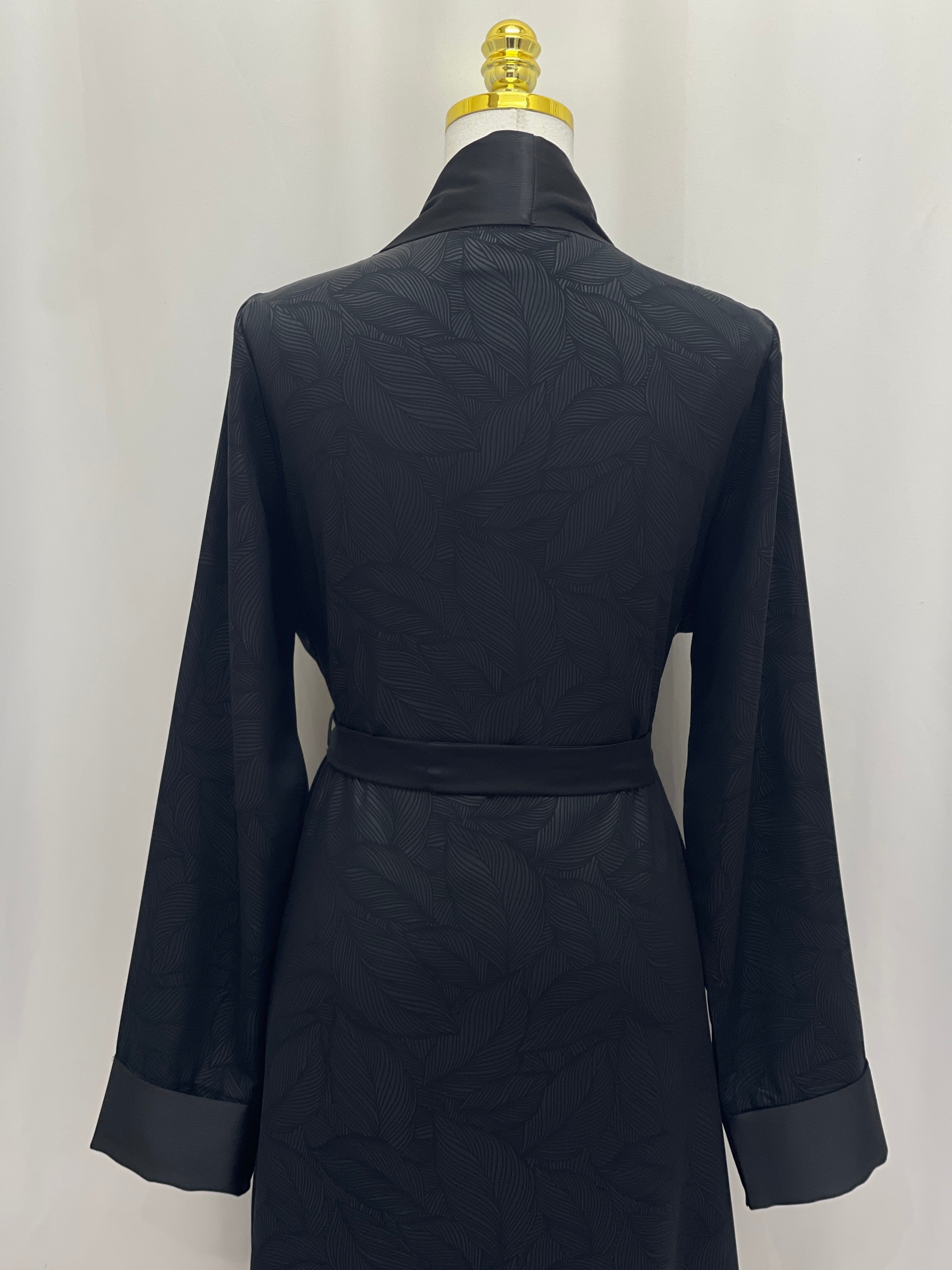 Floral Wave Satin Set Abaya