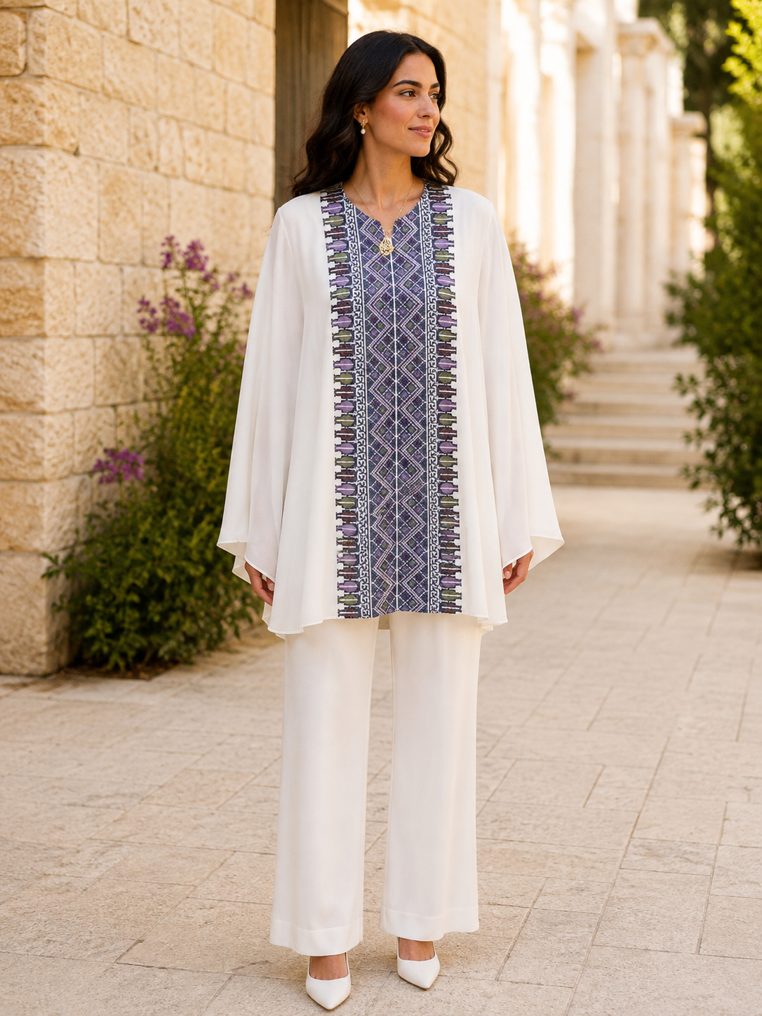 Embroidered FreeSize Cape - Elegant & Versatile Fashion