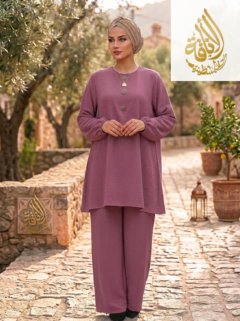 Modest Women's Long Tunic & Pant Set - Contemporary & Stylish