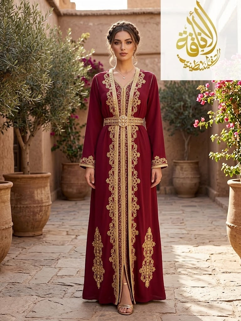 Rahaf Moroccan Style Kaftan by Palestinian Elegance