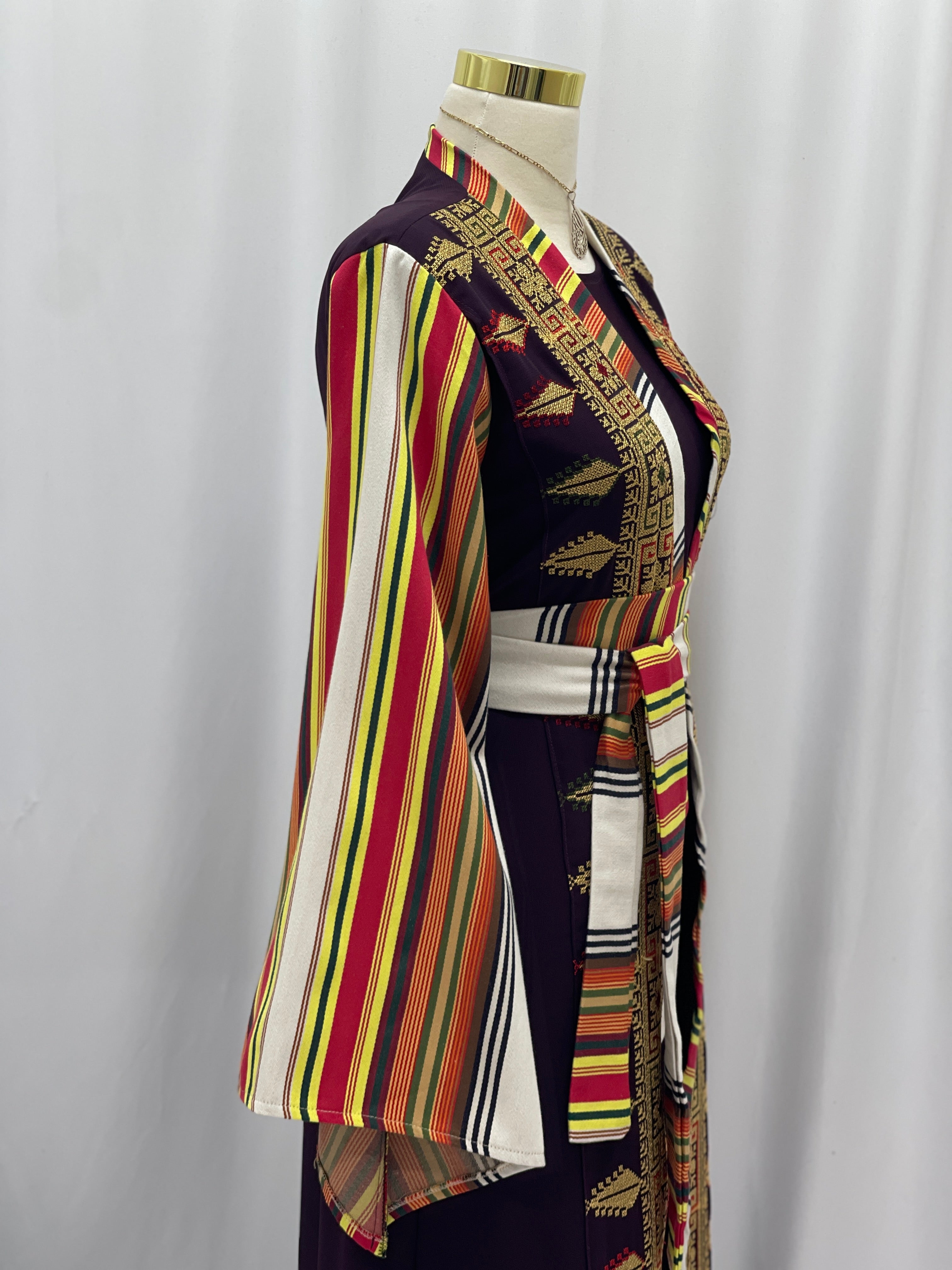 Majdal Heritage Embroidered Chiffon Piece - Cultural Grace