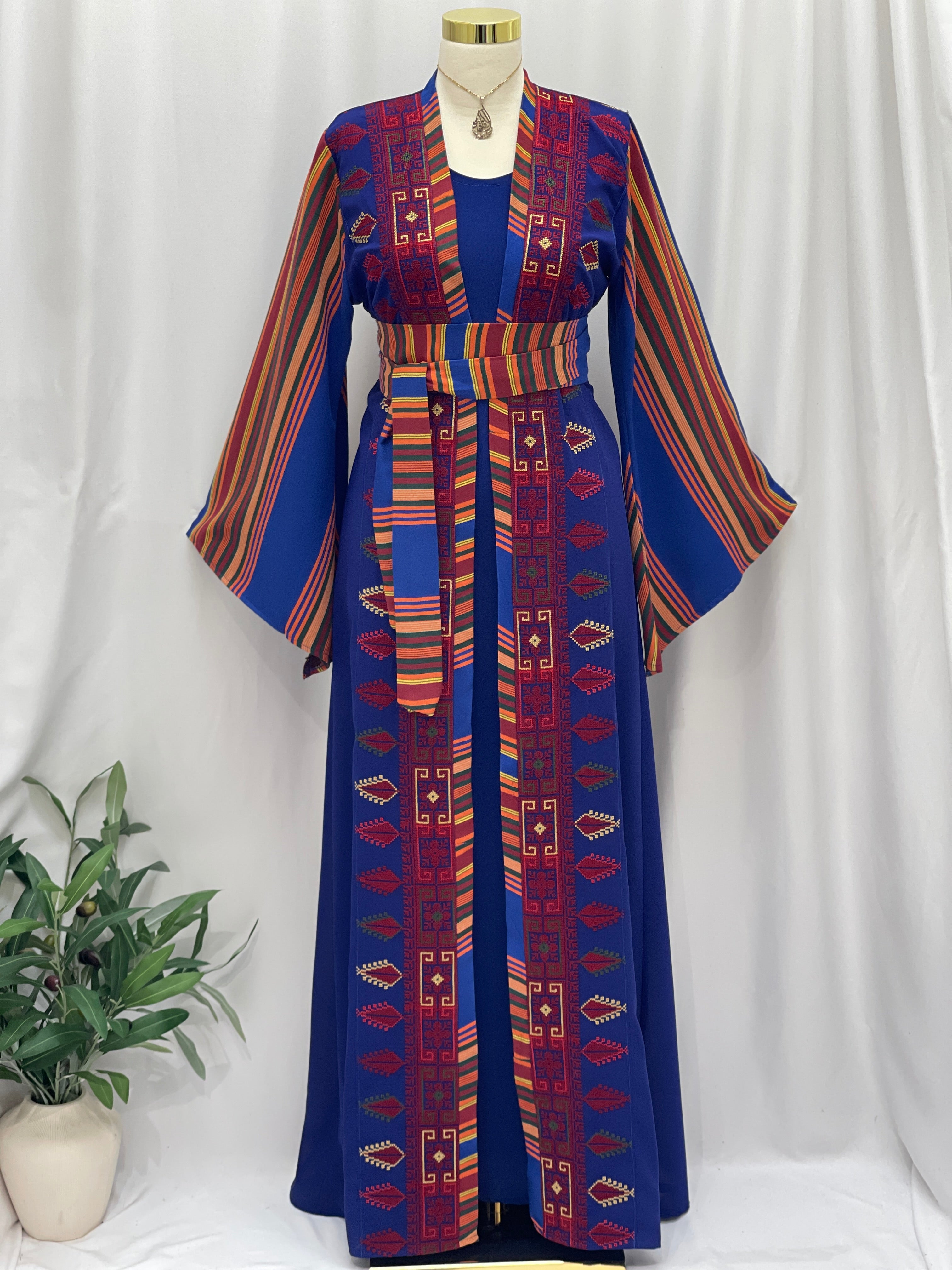 Majdal Heritage Embroidered Chiffon Piece - Cultural Grace