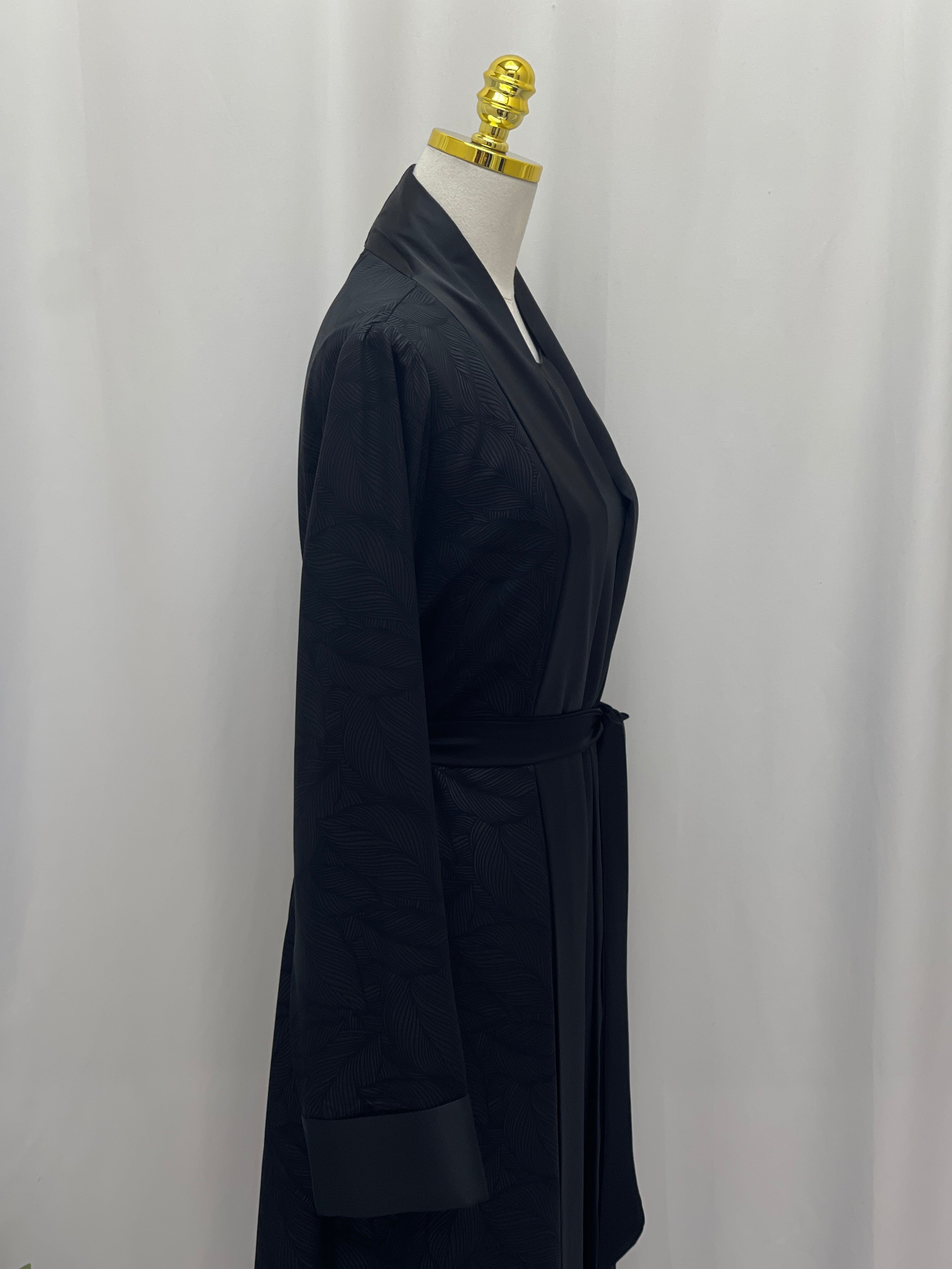 Floral Wave Satin Set Abaya