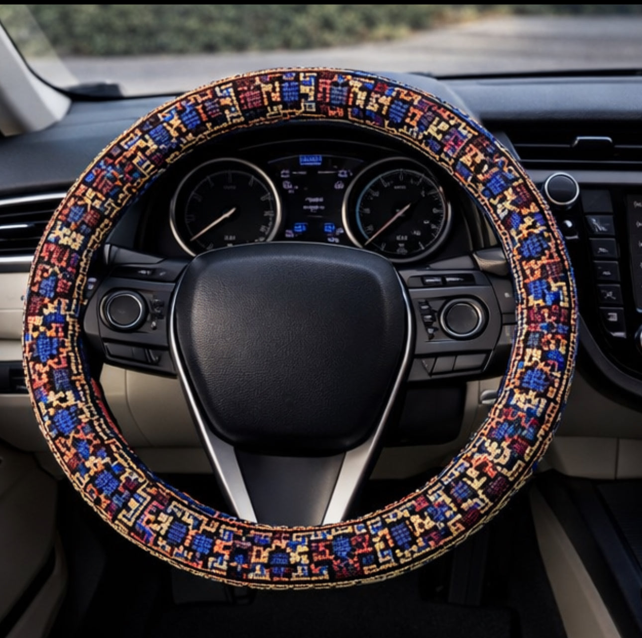 Reversible Beaded Steering Wheel Cover- Elegant Design