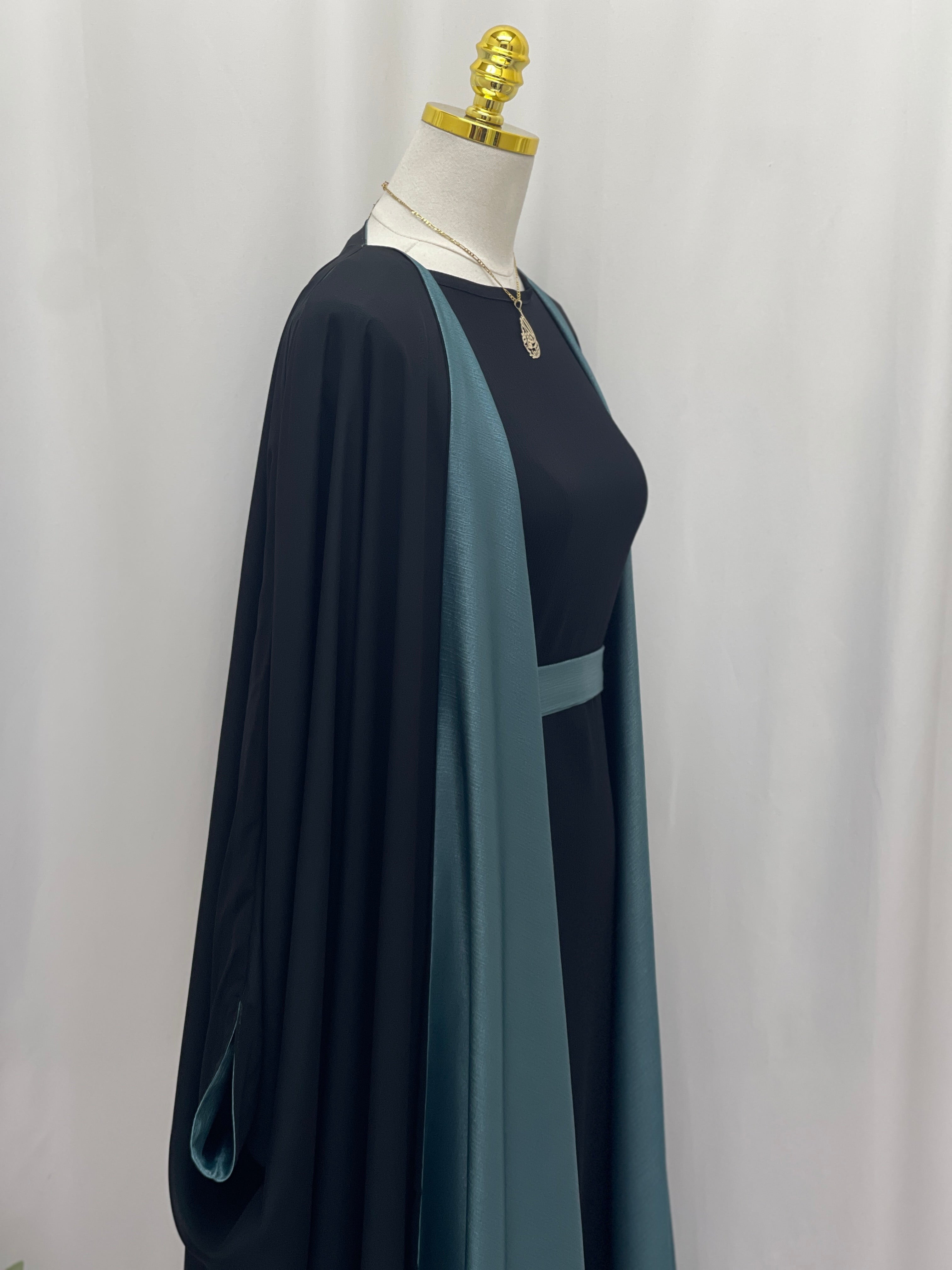 Reversible Satin-Crepe Abaya