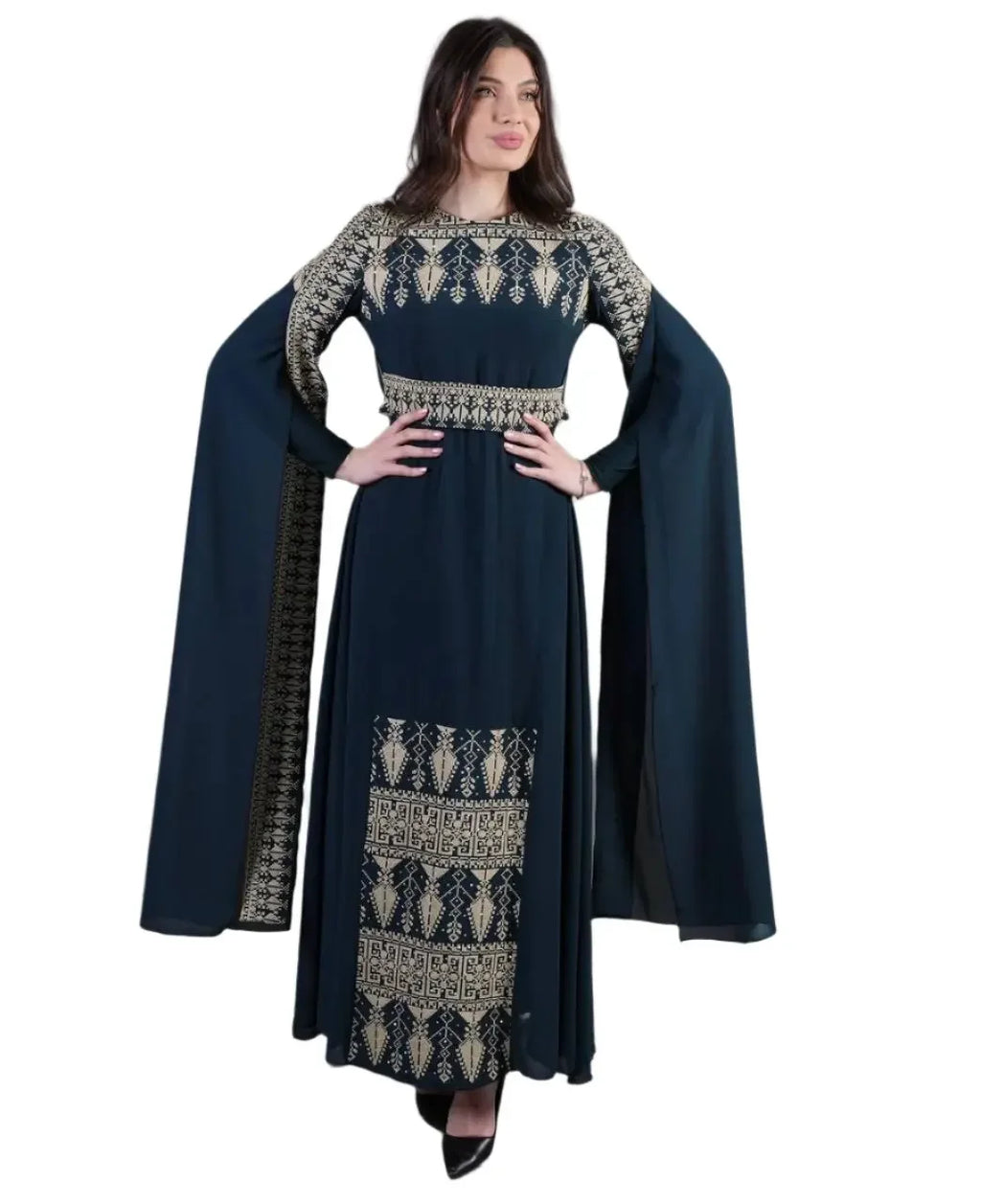 Modern Embroidery Dress: Elegant Luxury and Unique Style - Palestinian Elegance Eggplant / 3 Modern Embroidery Dress: Elegant Luxury and Unique Style - Palestinian Elegance Eggplant / 3