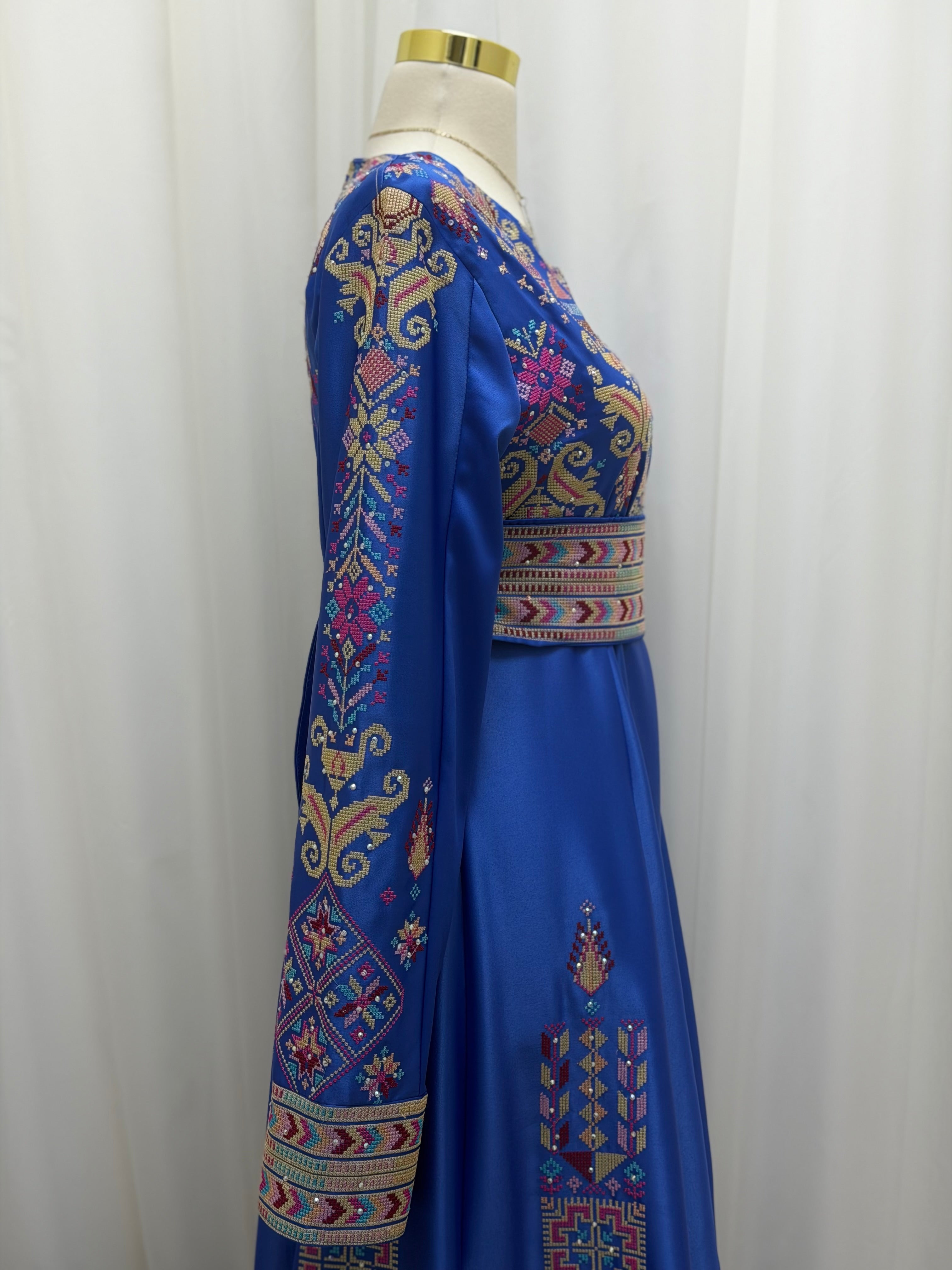 Hala Embroidered Satin Dress
