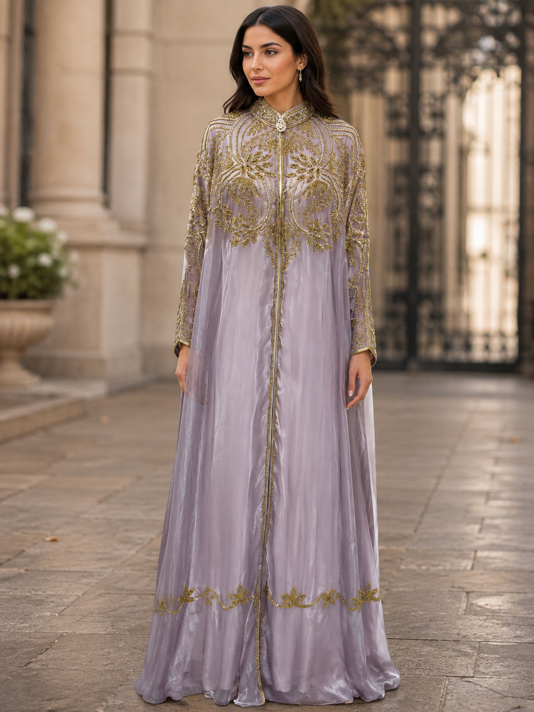 Luxury Regal Frosted Lavender Cape Perfect For Chilly Evenings