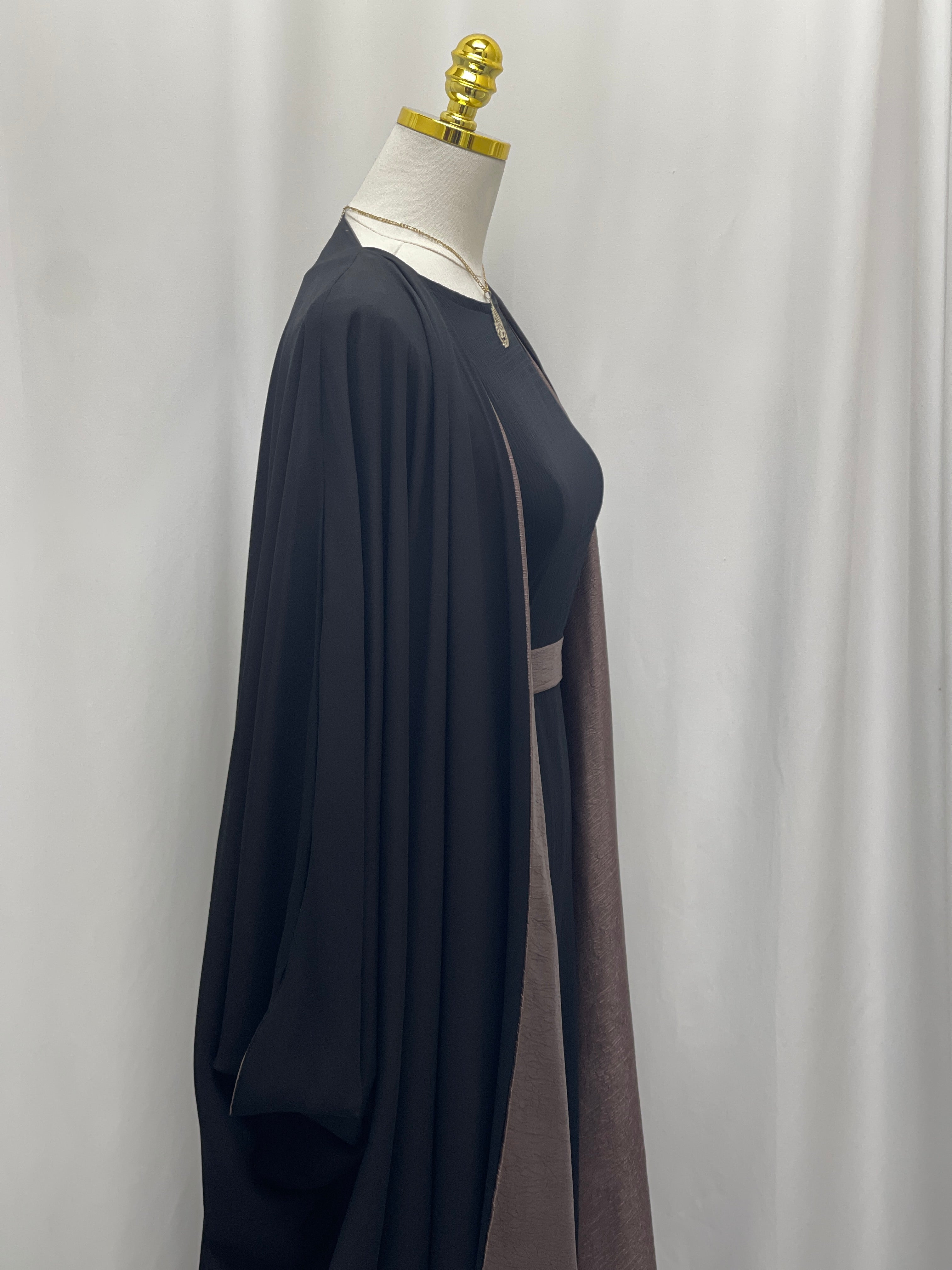 Reversible Satin-Crepe Abaya