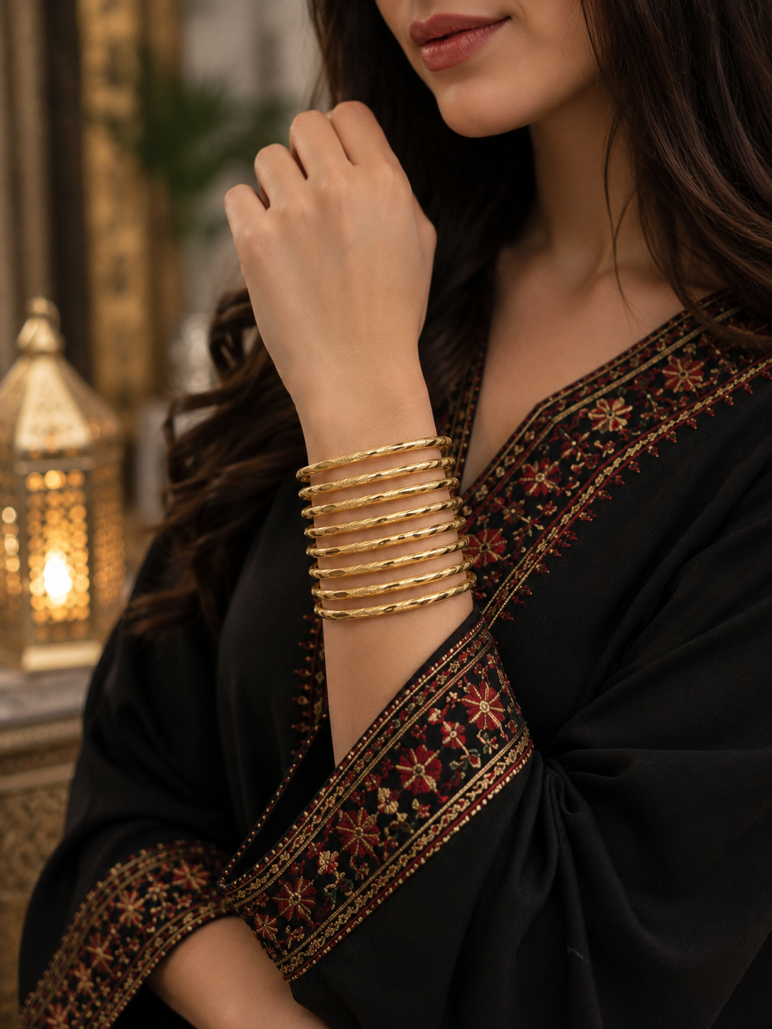 Qamar Thin Bangles Set – 8 Pieces