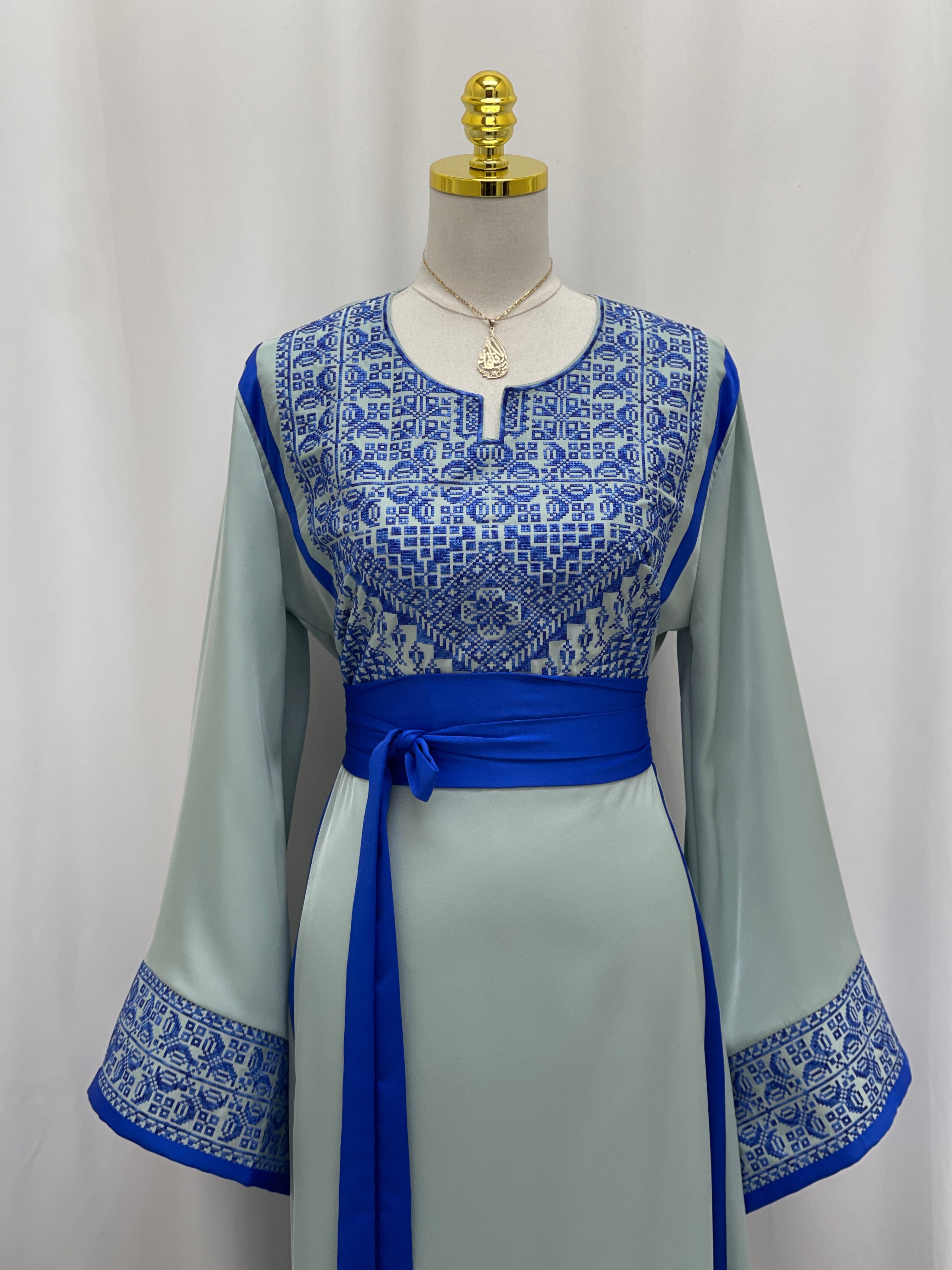 Ink Blue Embroidered Thoub
