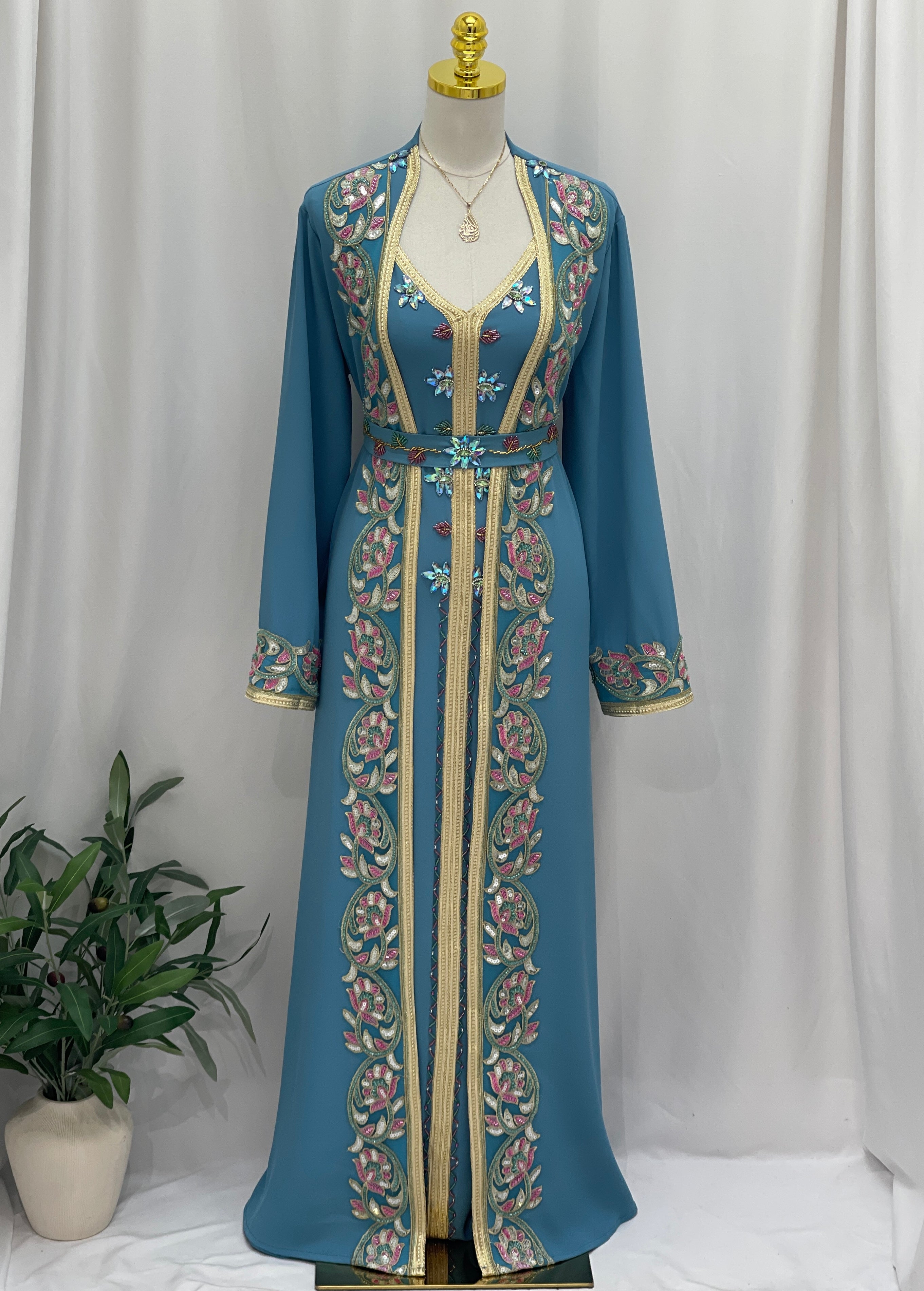 Turquoise Whisper Kaftan