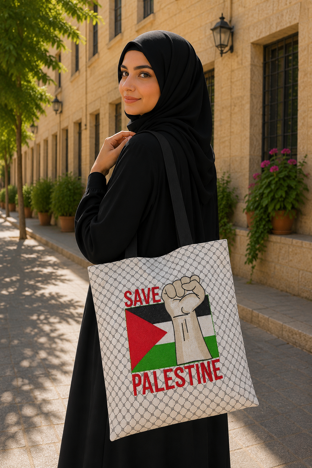 Save Palestine Tote Bag - Symbol of Resilience in Two Colorways  | 40 cm Length