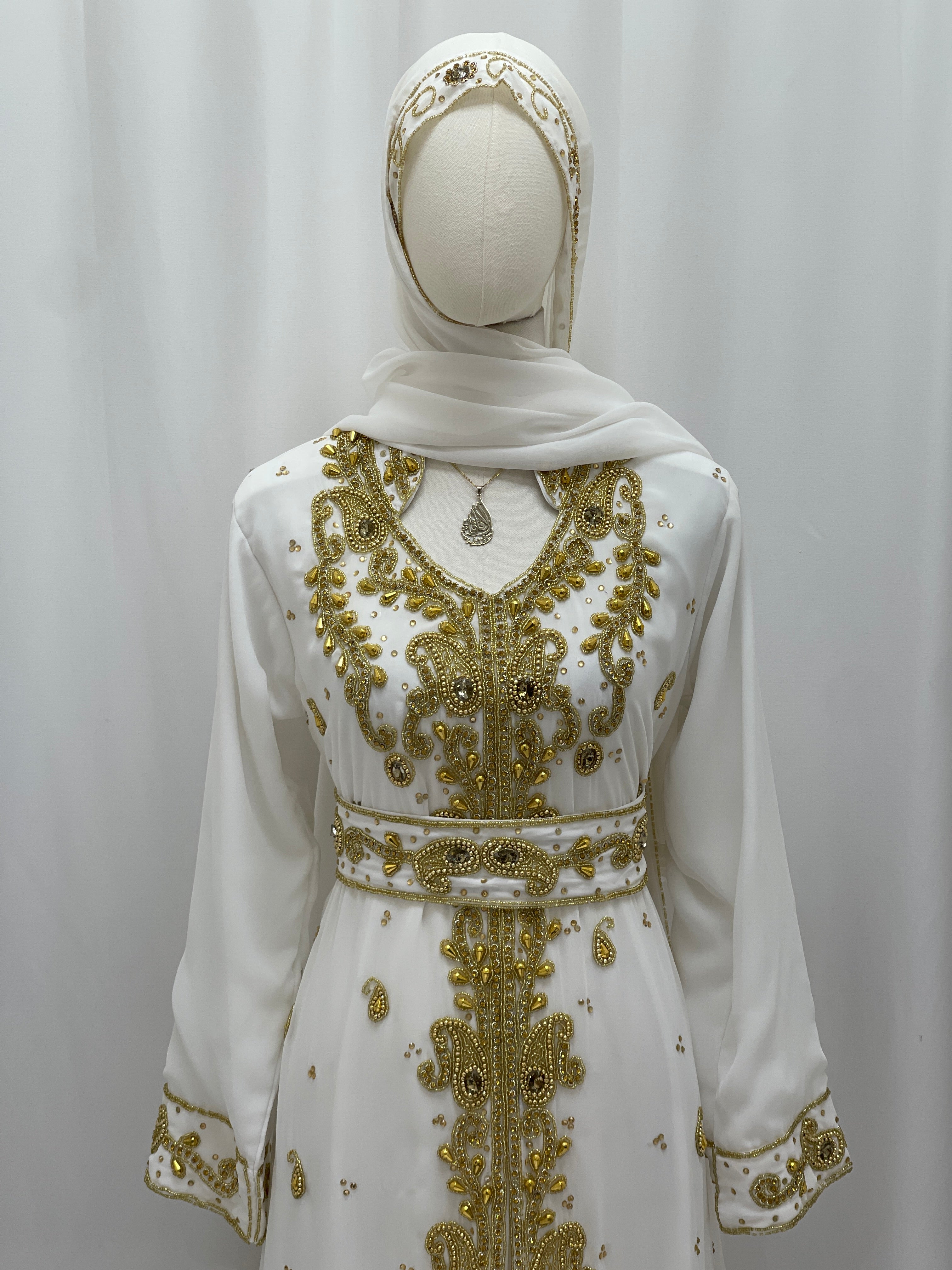 Noor Al Zahra Beaded Kaftan – Timeless Artisan Design