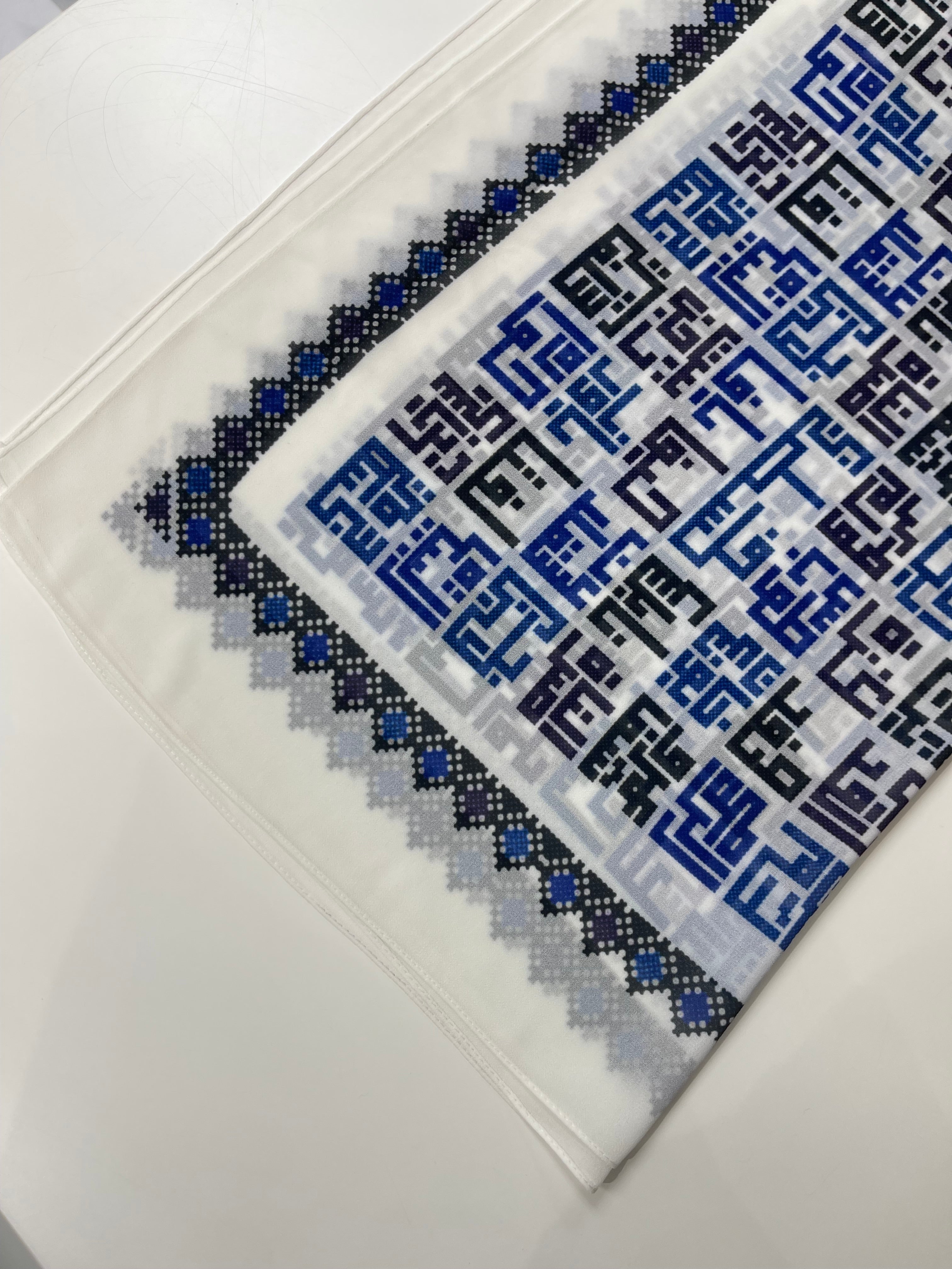 Arabic Lettering Palestine Cities Chiffon Hijab - High Quality Palestinian Elegance