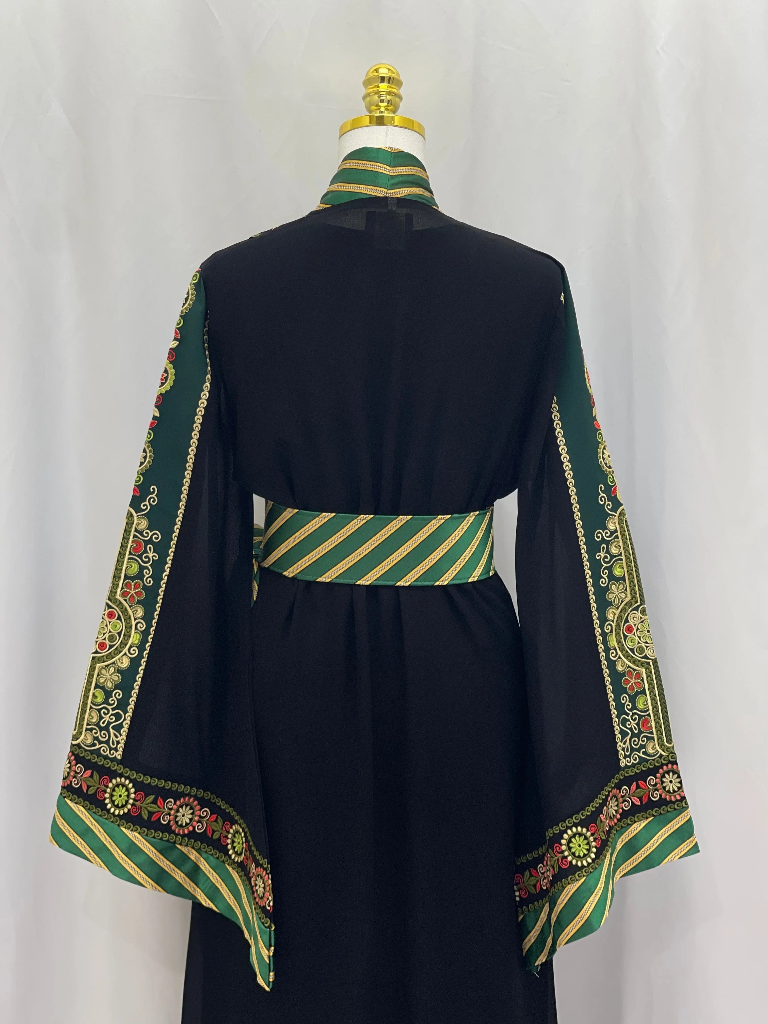 Areej Embroidered Kashmir Open Abaya - Elegance & Versatility - Palestinian Elegance