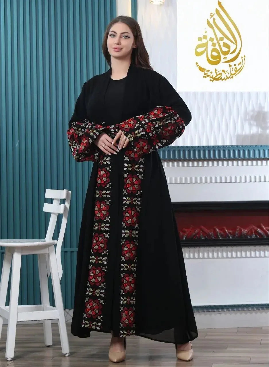 Atik Embroidered Bisht - Palestinian Elegance