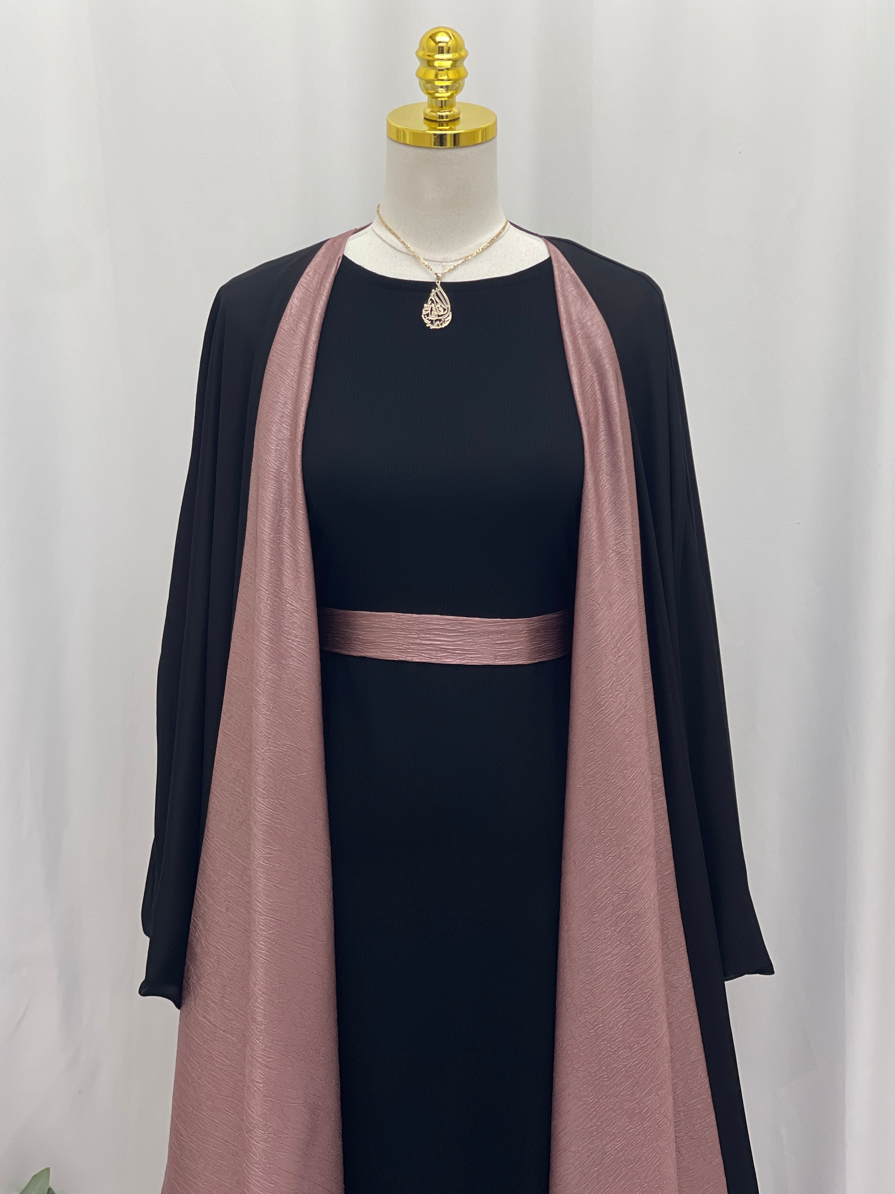 Reversible Satin-Crepe Abaya