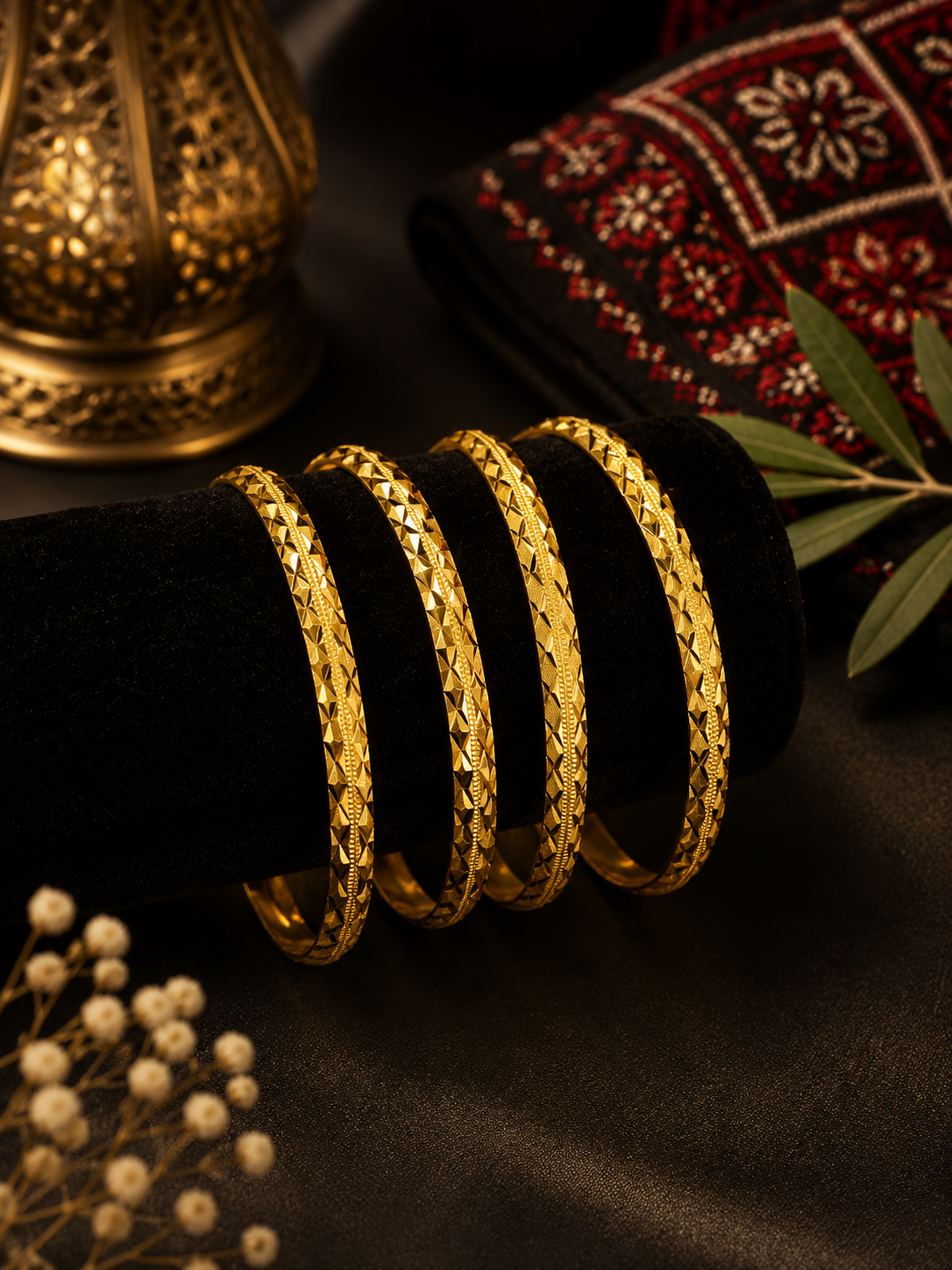 Zuhra Gold Bangles Set – 4 Pieces