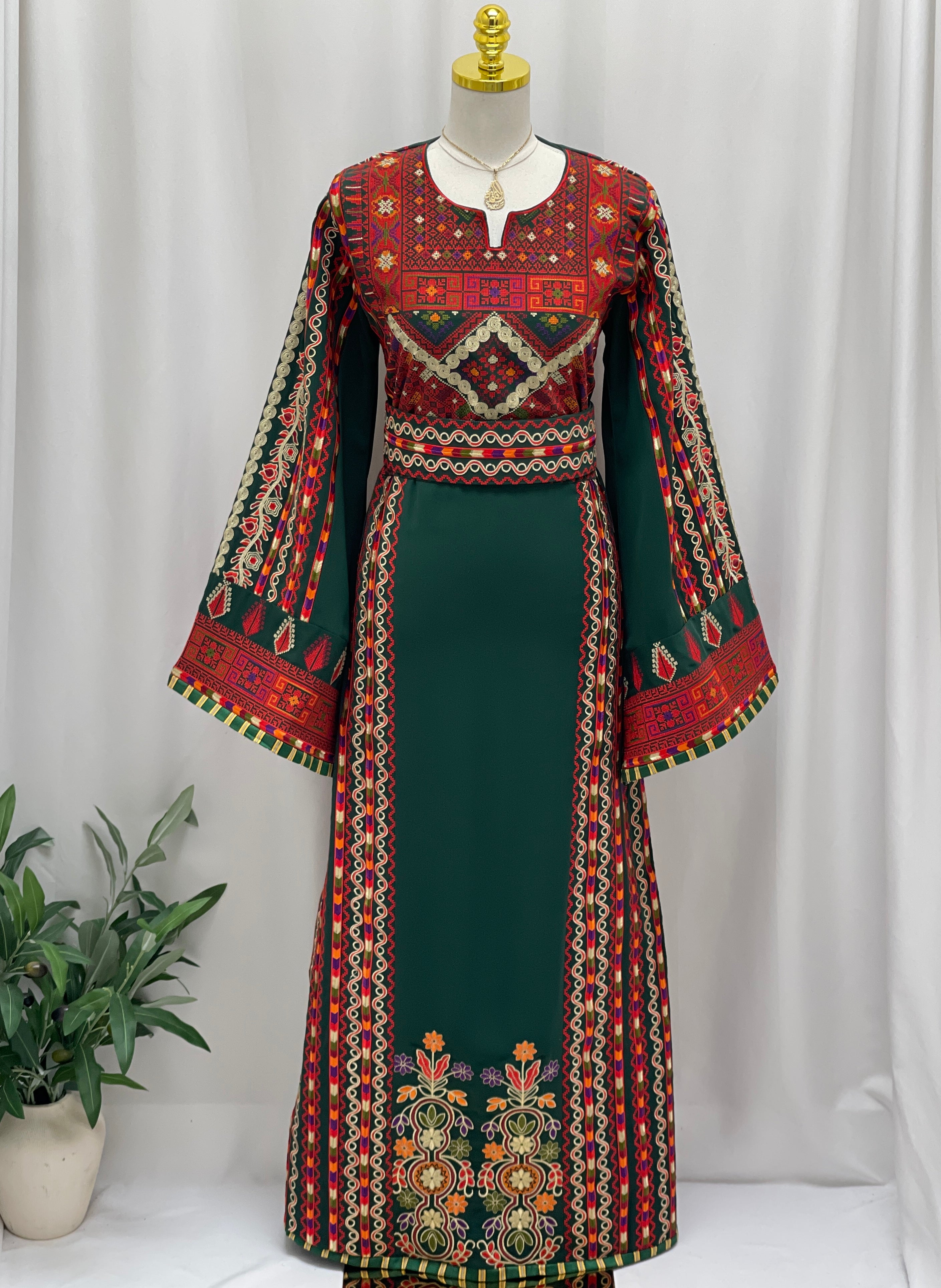 Palestinian Heritage Elegance Embroidered Thobe