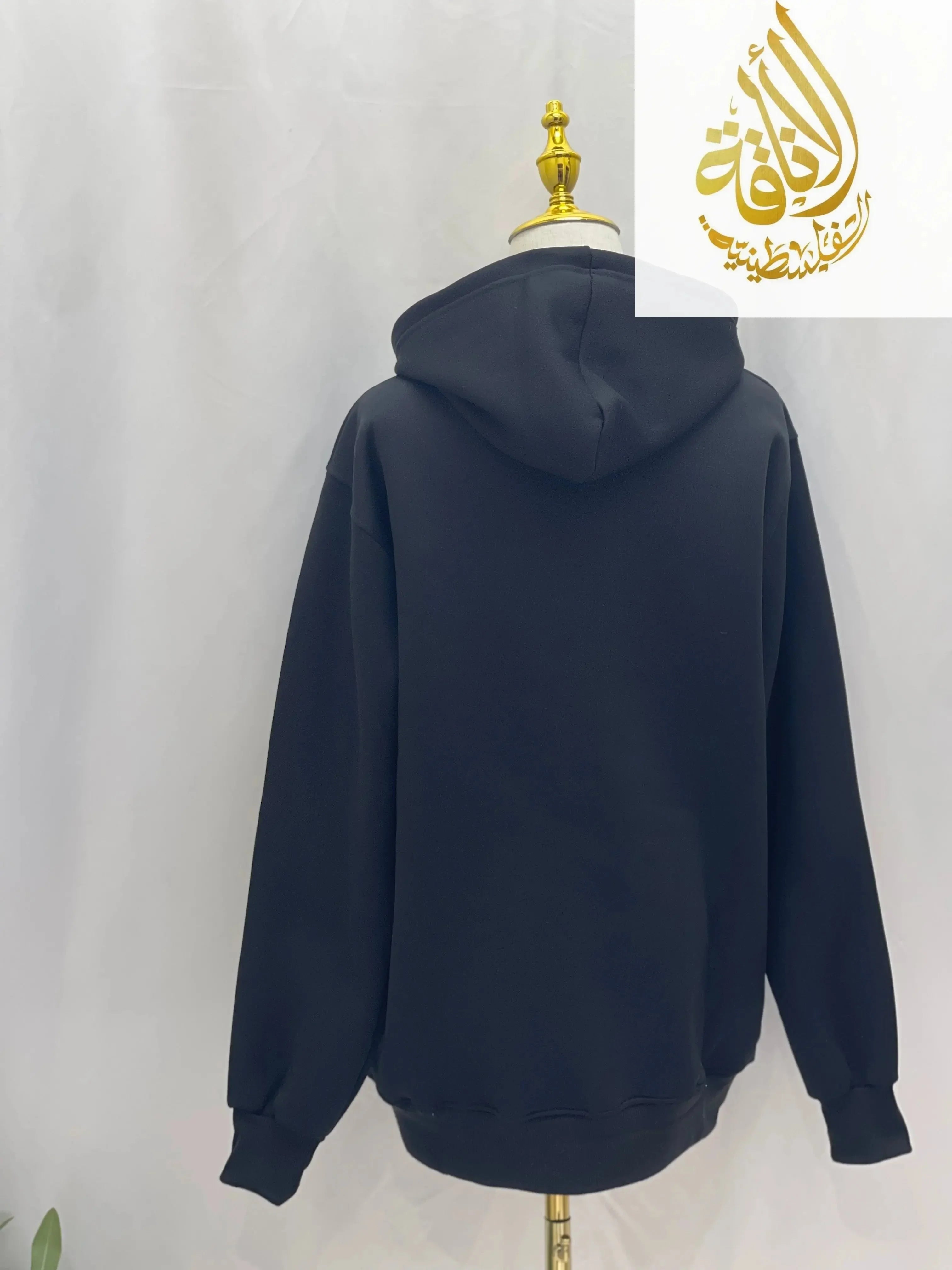 Black Kuffia Hoodie for Men - Stylish and Comfortable Left Side Design Palestinian Elegance
