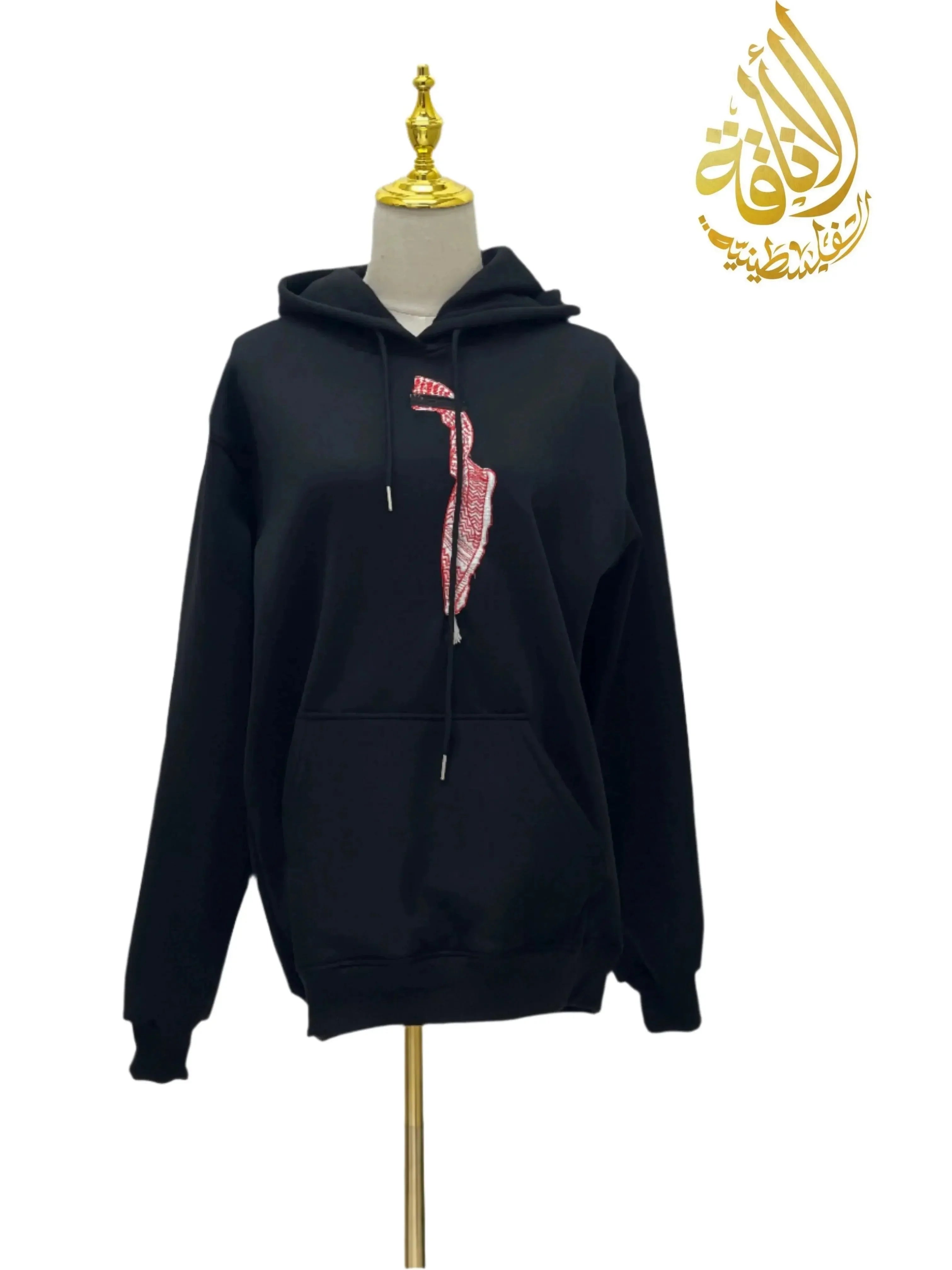 Black Shmagh Hoodie - Heritage Meets Modern Style Palestinian Elegance