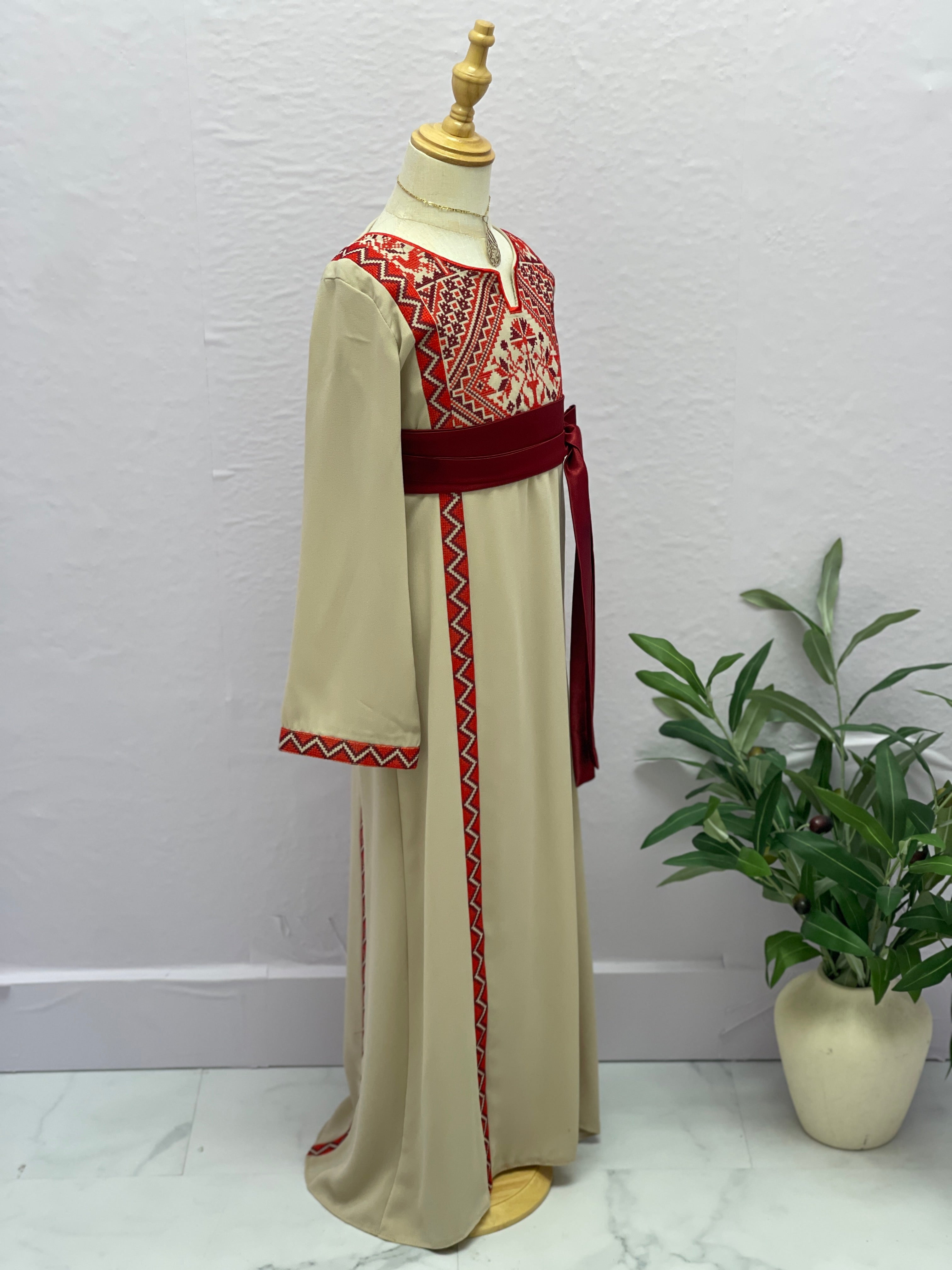 Soft Heritage Embroidered Girls Thobe