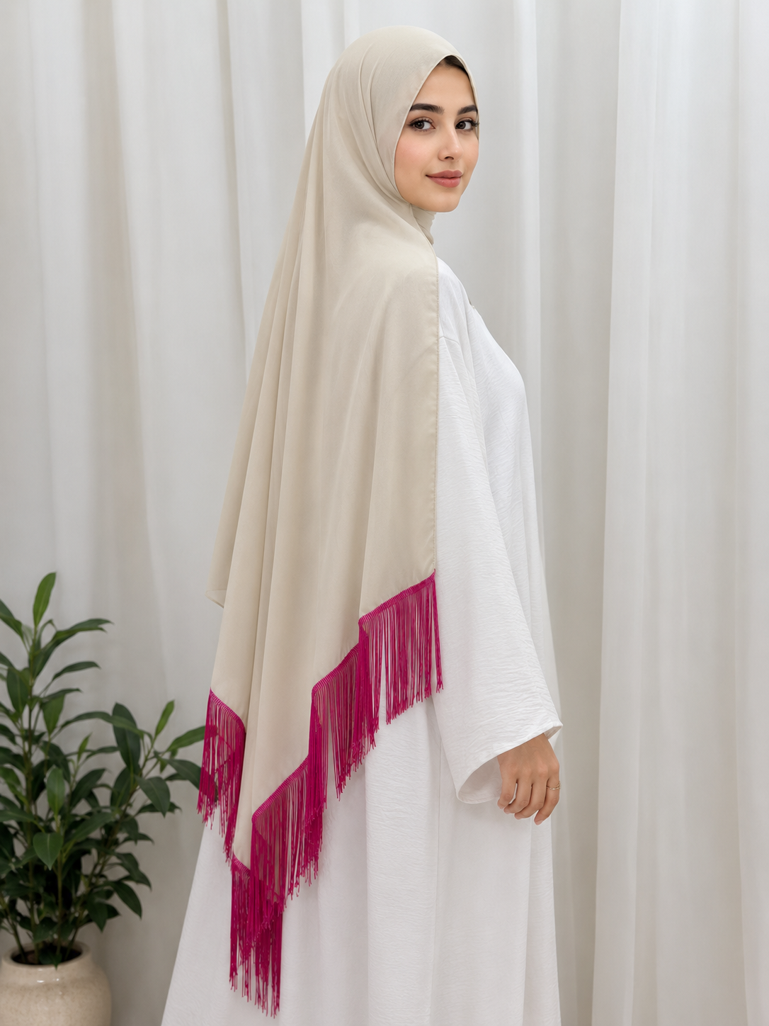 Classic Fringe Chiffon Shawl