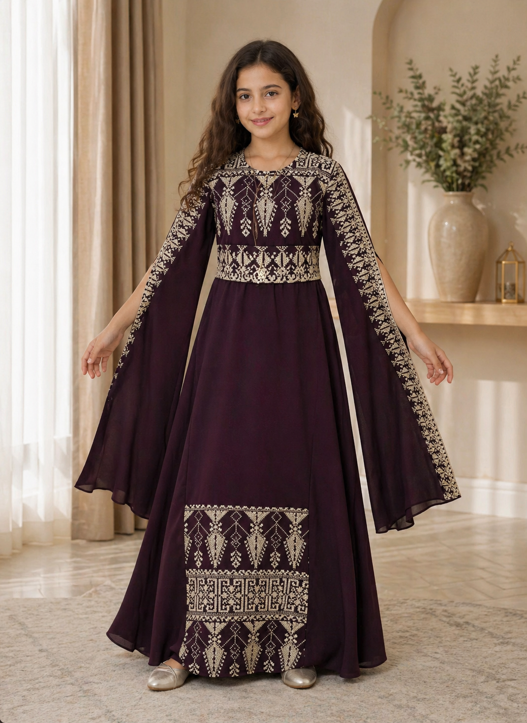 Embroidered Princess Jasmin Dress