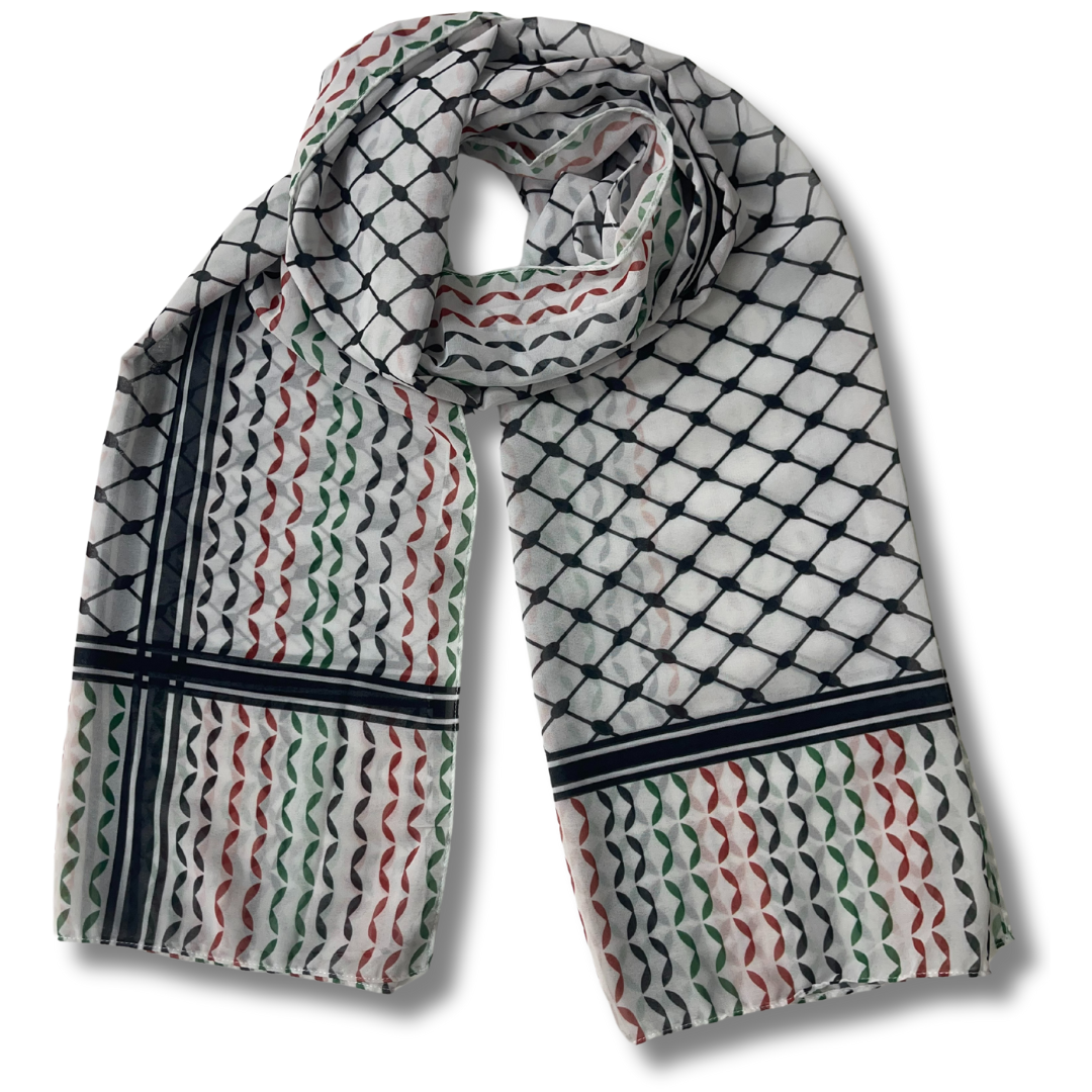 Colorful Full Kuffiyeh Design Hijab Palestinian Elegance