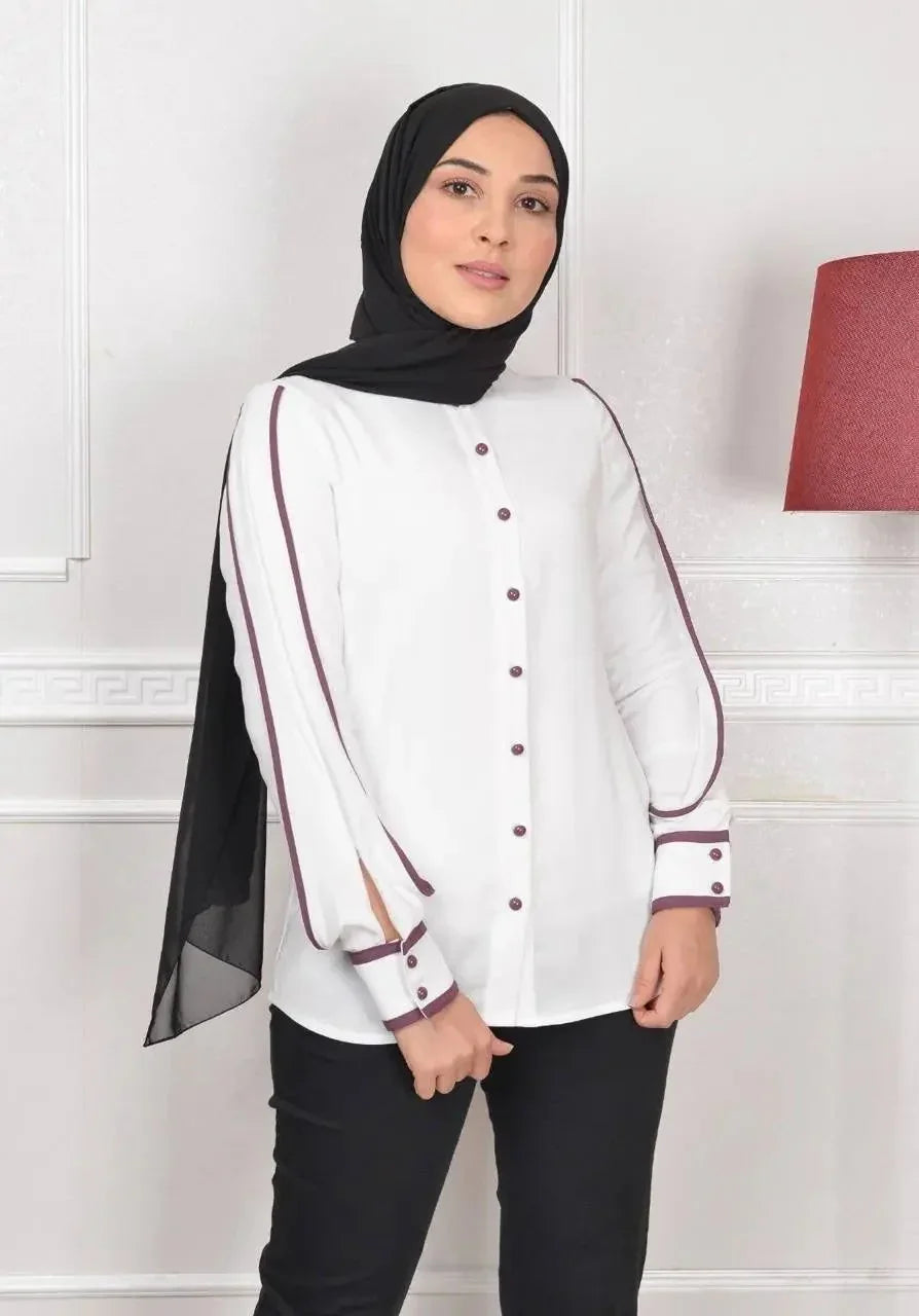 Contrast Ping Shirt Palestinian Elegance