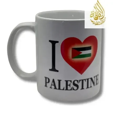 Cup with Heart Palestine Design Palestinian Elegance