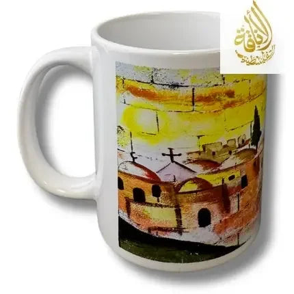 Cup with Palestine Villages Design Palestinian Elegance