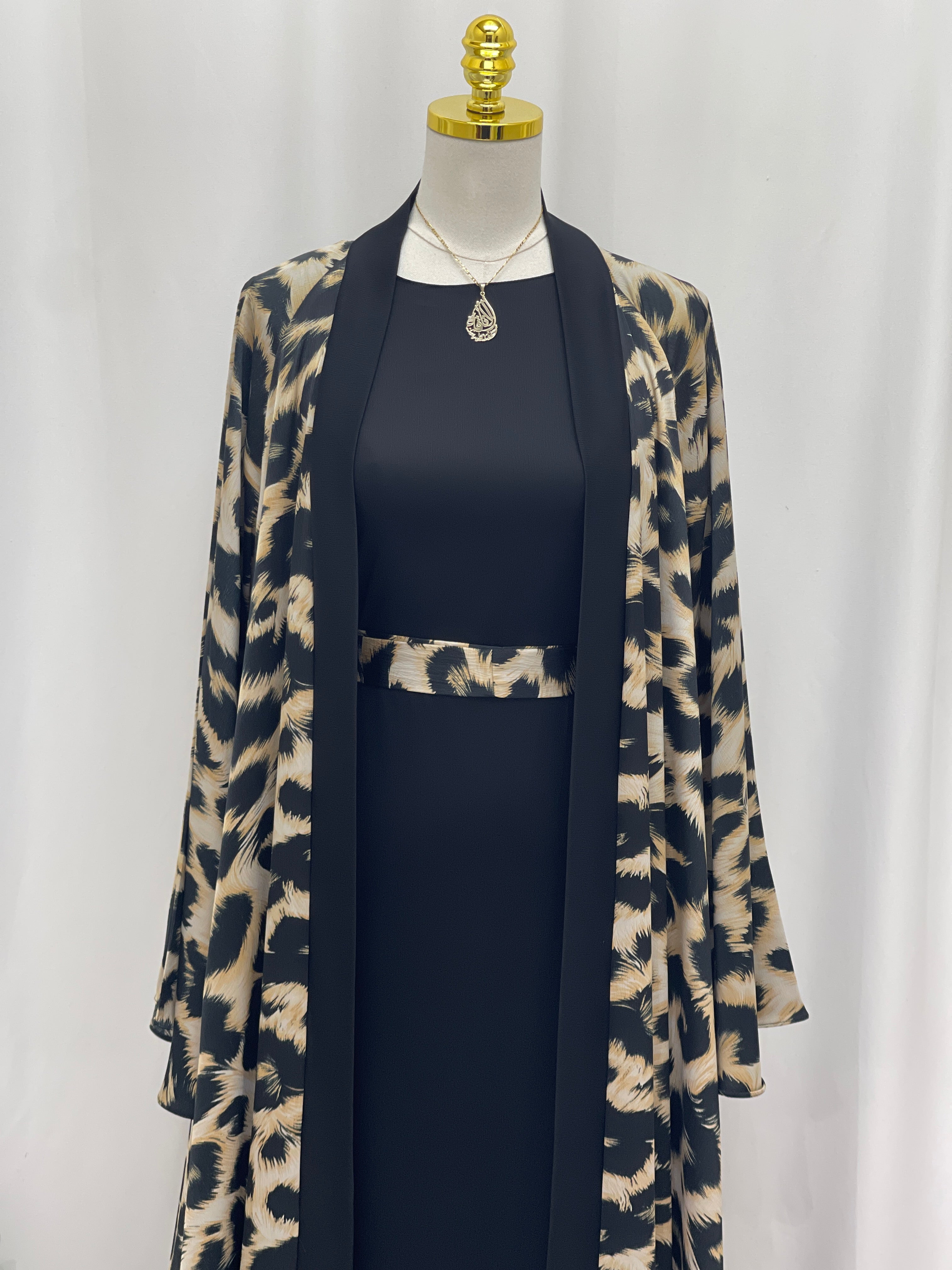 Leopard Flow Abaya Set