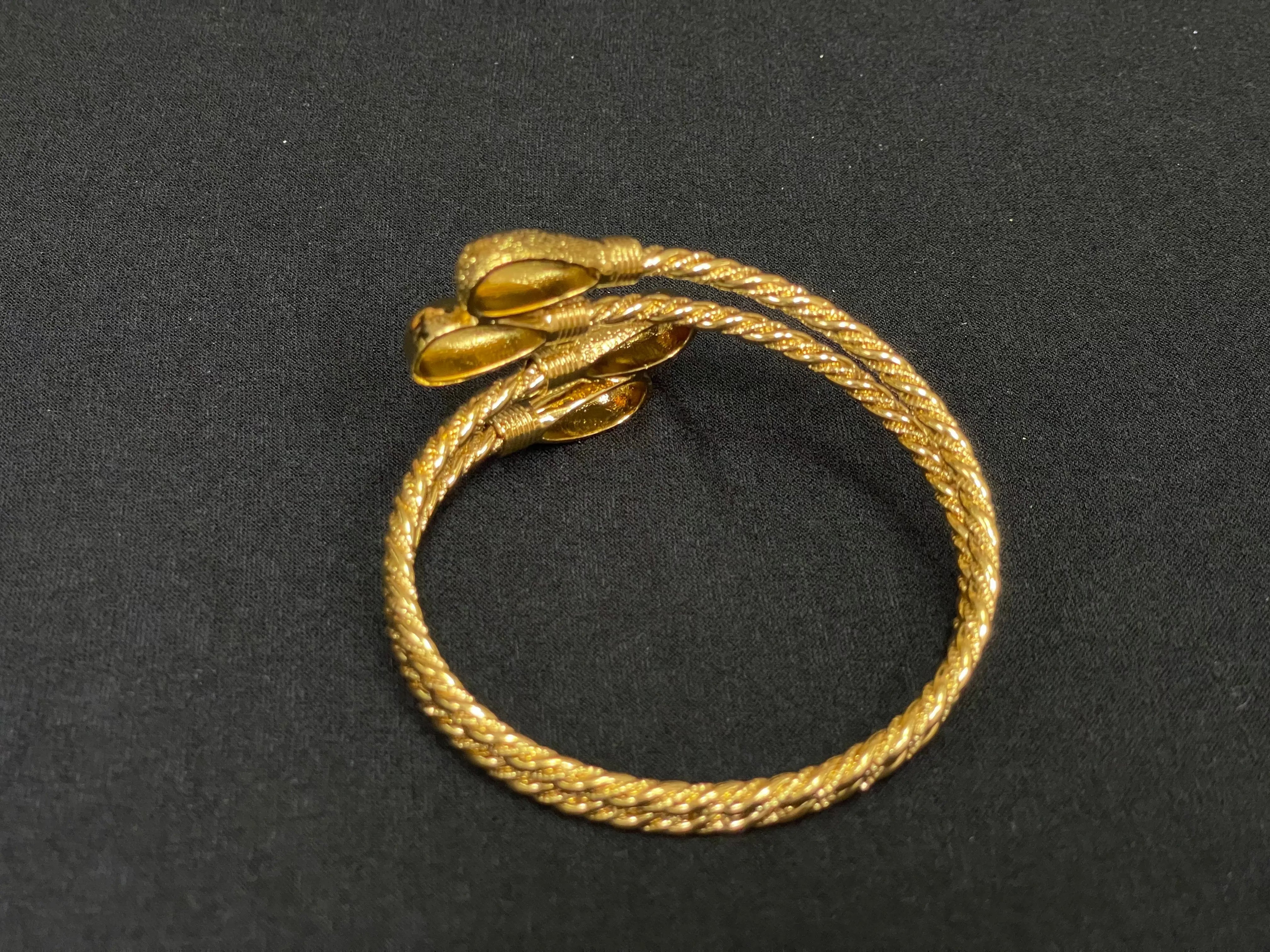 Palestinian gold bangle bracelet imitated gold twisted design by Palestinian Elegance