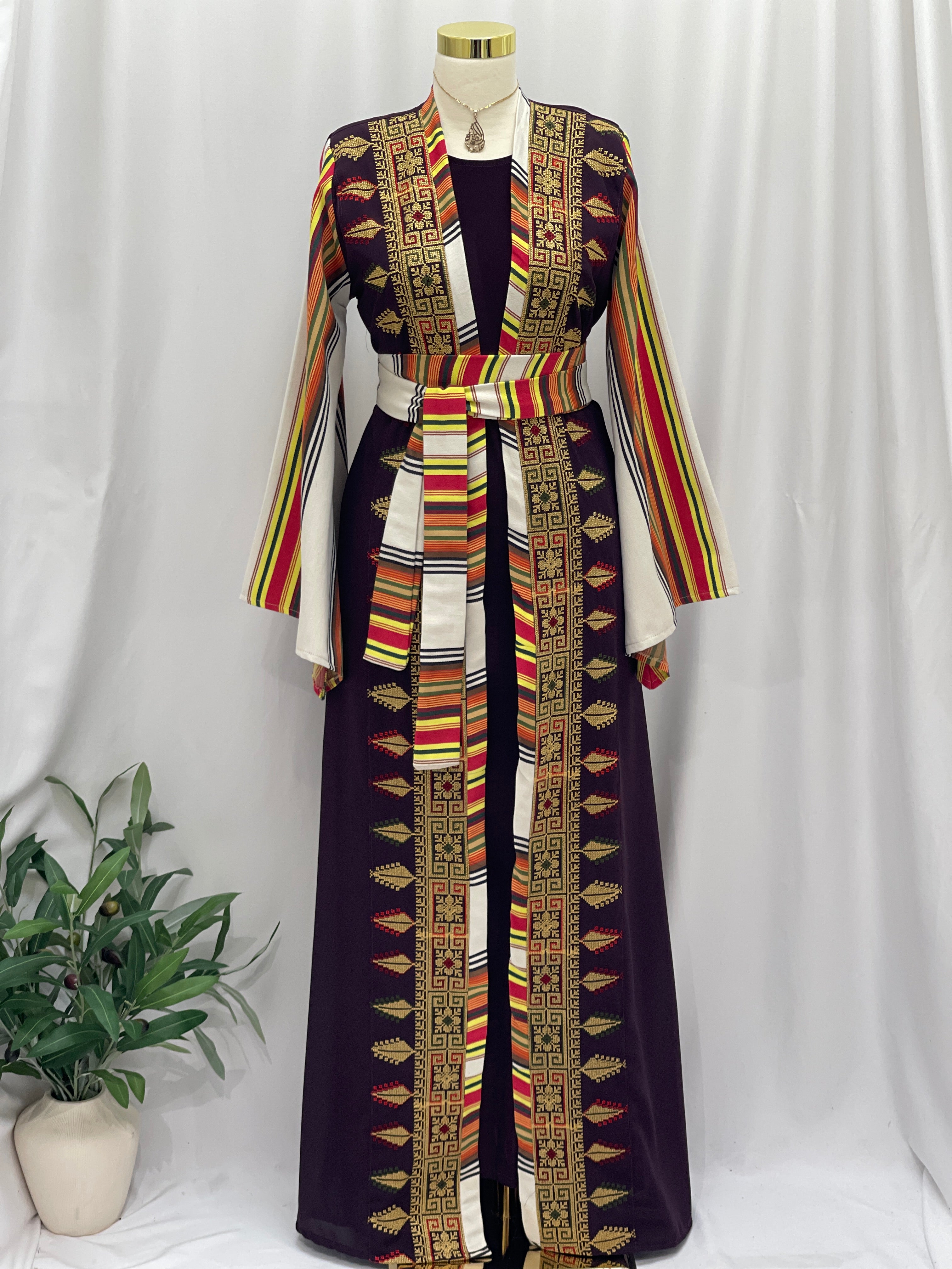 Majdal Heritage Embroidered Chiffon Piece - Cultural Grace