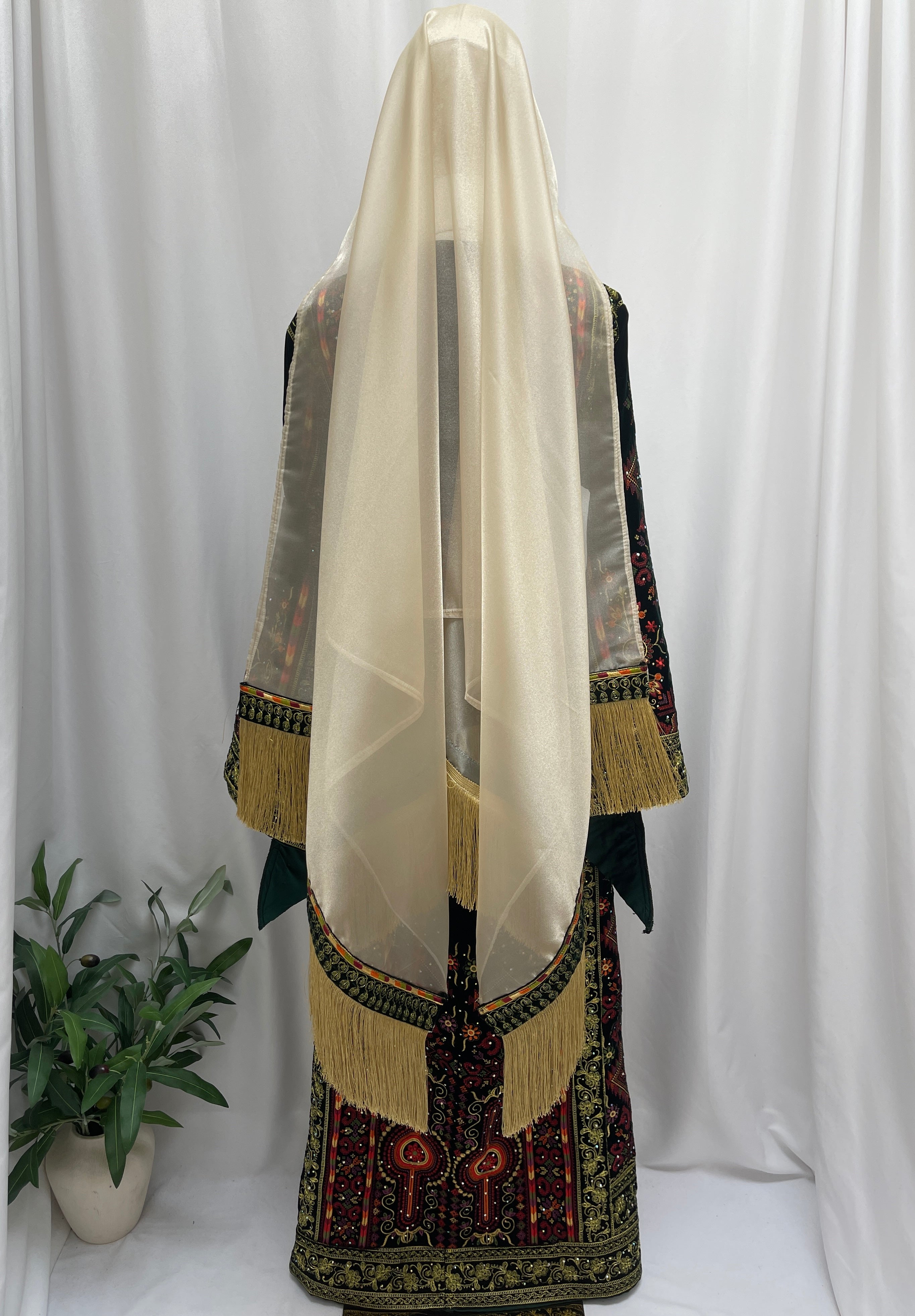 Al-Zaytoona EmbroideredVelvet  Thobe - Palestinian Elegance