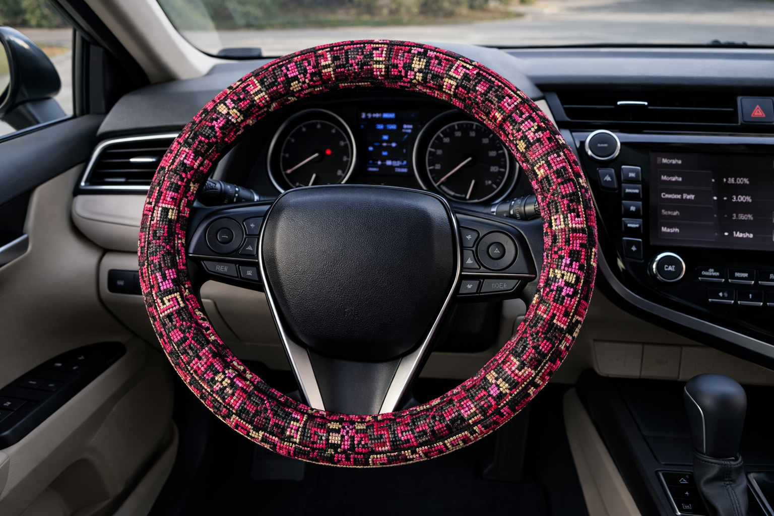 Reversible Beaded Steering Wheel Cover- Elegant Design