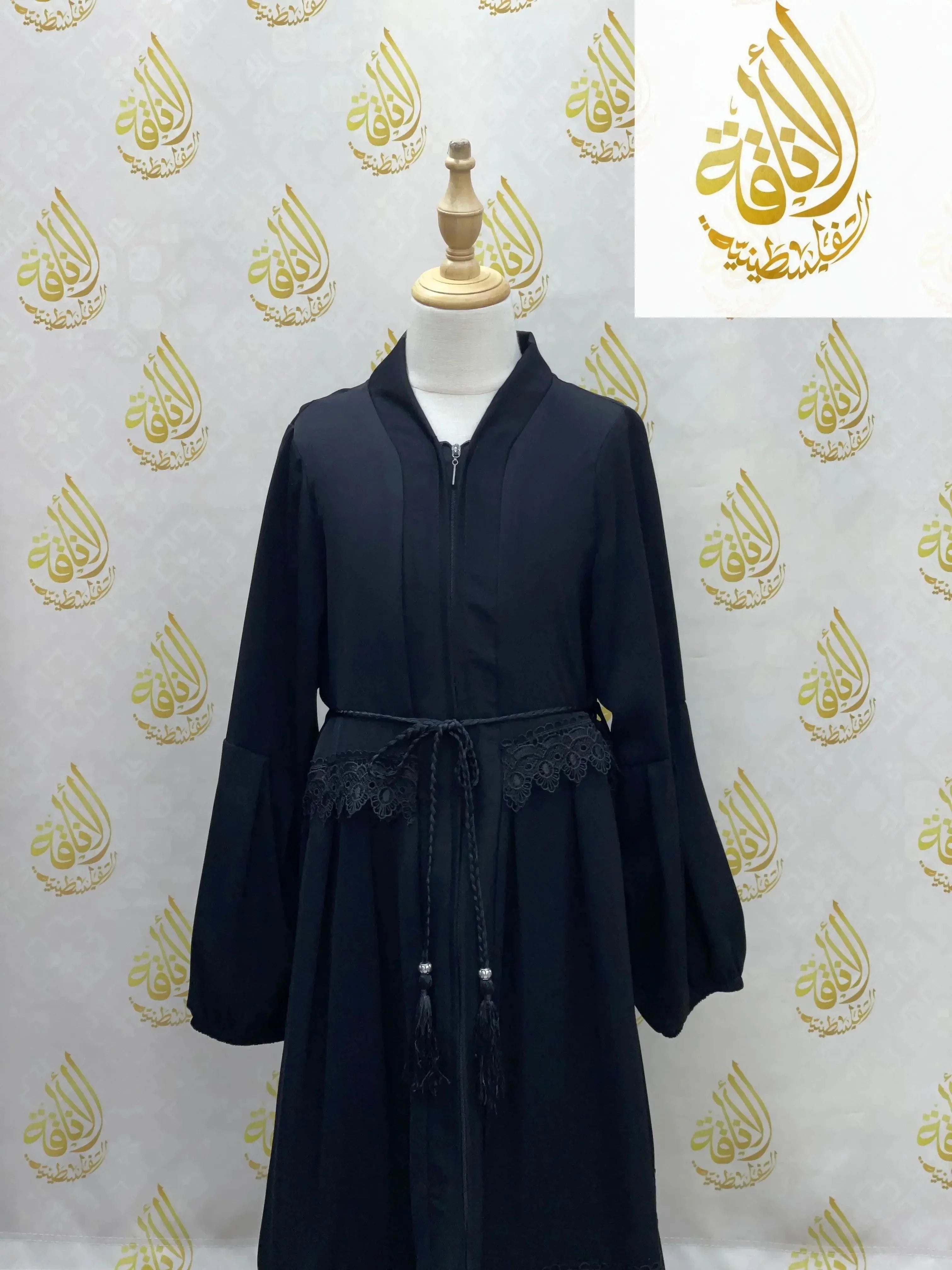 Elegant Girls Black Abaya: Comfort & Modesty with Flowy Design Palestinian Elegance