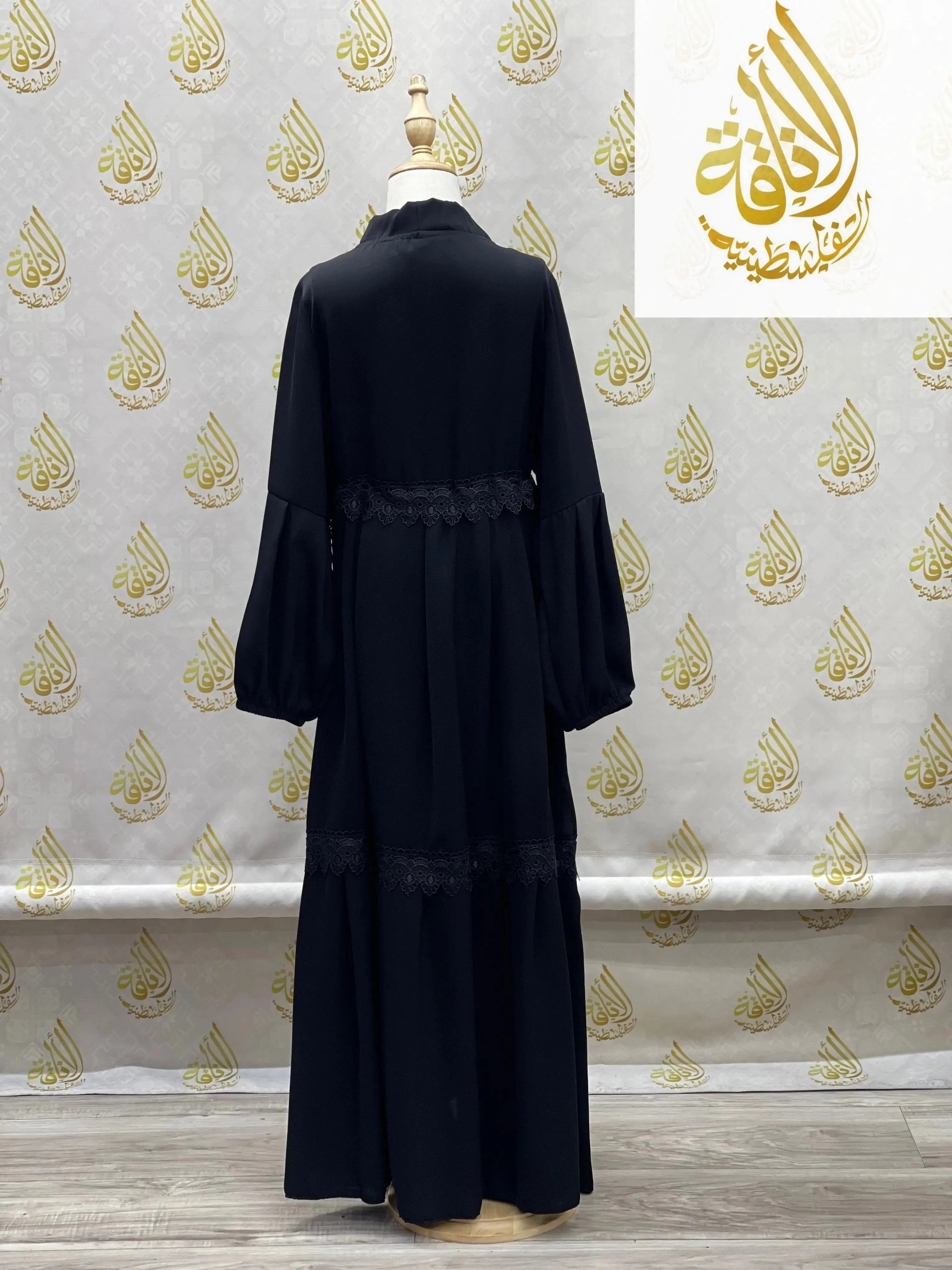 Elegant Girls Black Abaya: Comfort & Modesty with Flowy Design Palestinian Elegance