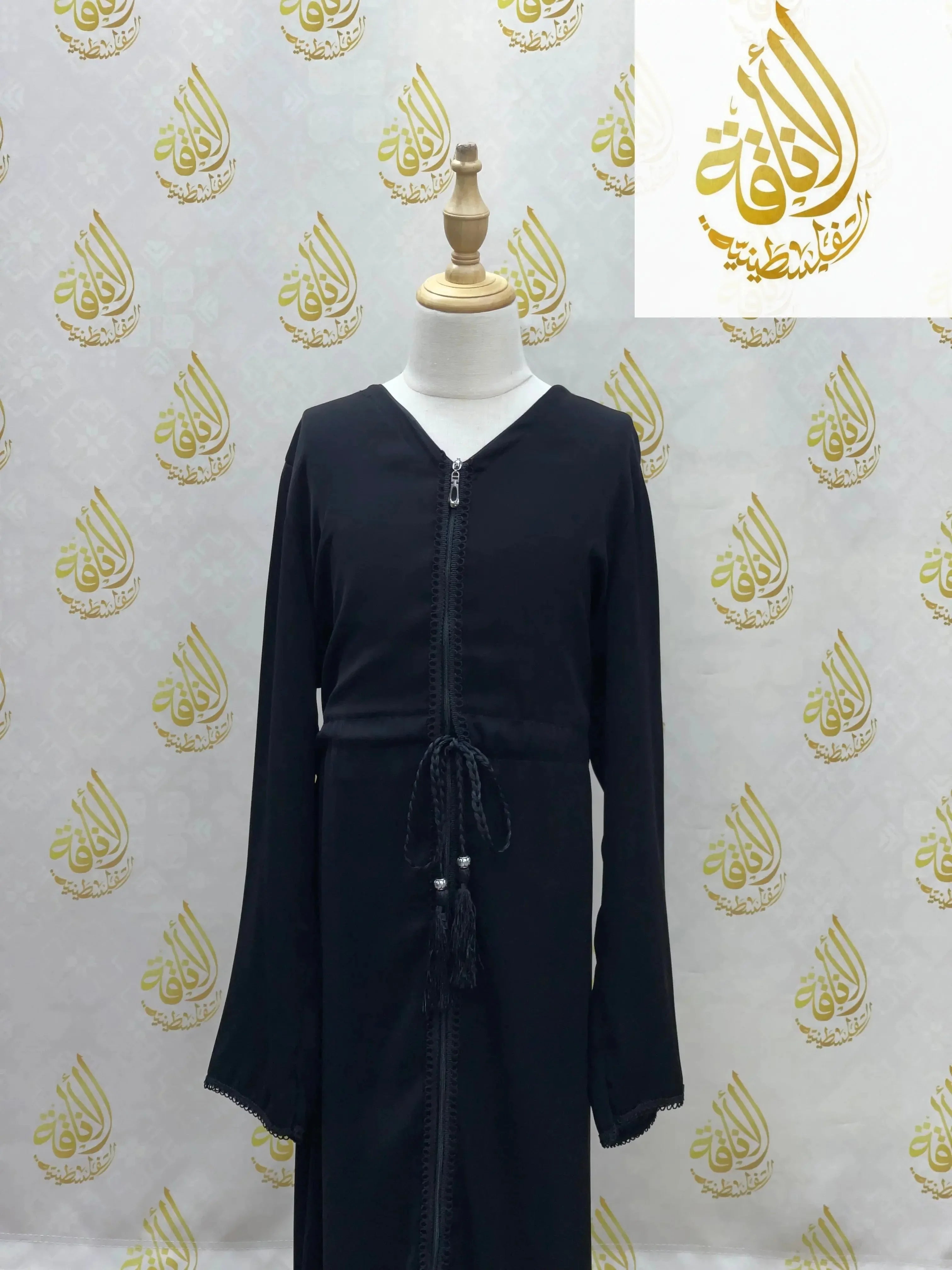Elegant Girls Black Abaya: Comfort & Modesty with Flowy Design Palestinian Elegance