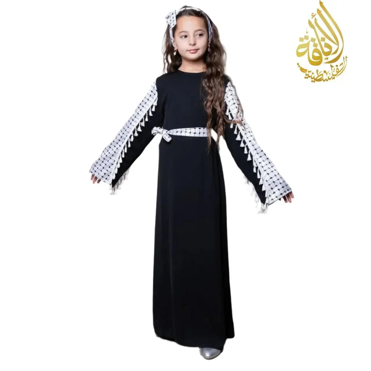 Elegant Kuffiyeh Girls Dress – Traditional Palestinian Charm Palestinian Elegance