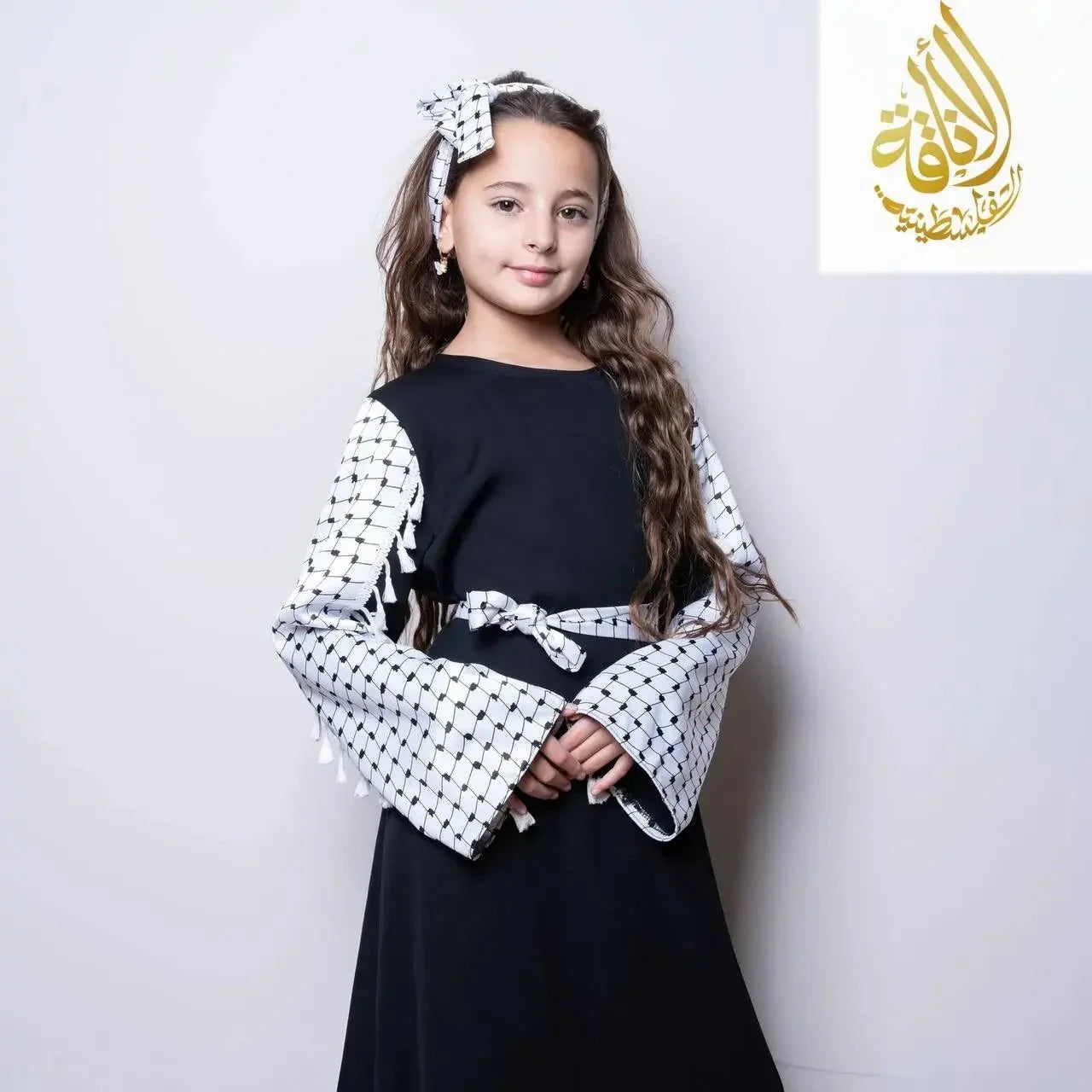Elegant Kuffiyeh Girls Dress – Traditional Palestinian Charm Palestinian Elegance