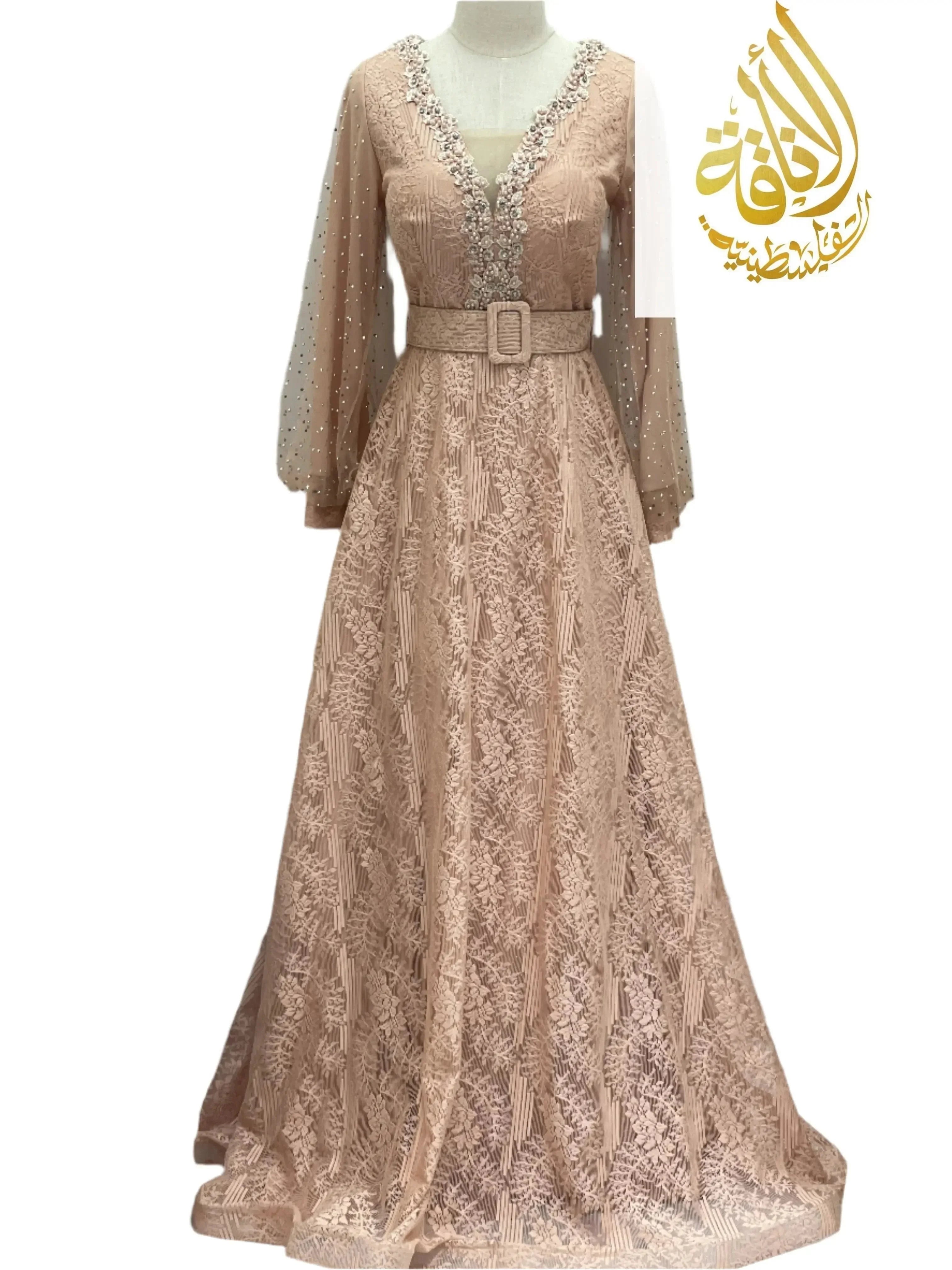 Elegant Lace Dress: Timeless Sophistication & Classic Beauty Palestinian Elegance