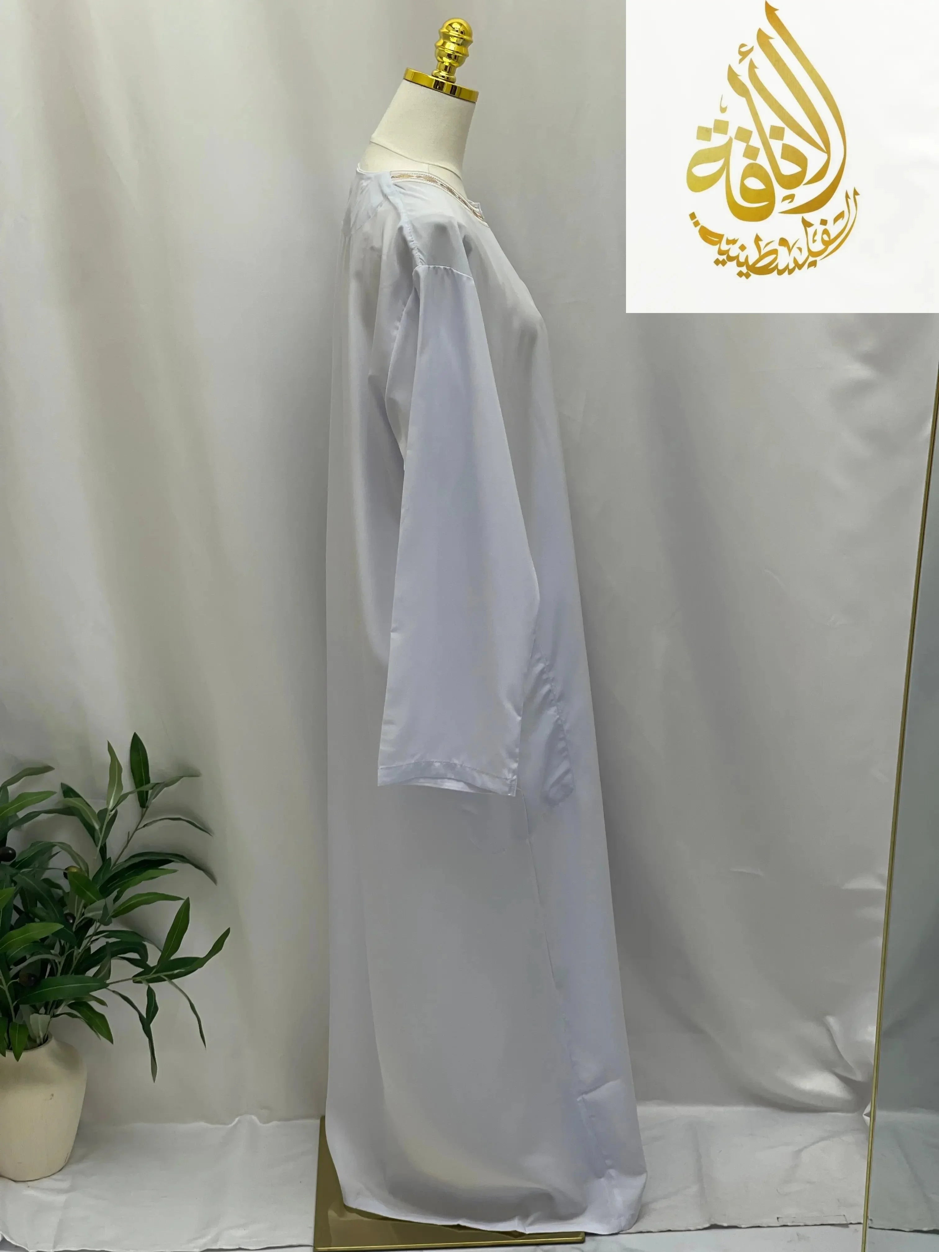 Elegant Multi-Color Thobes with Gold Embroidery - Palestinian Elegance