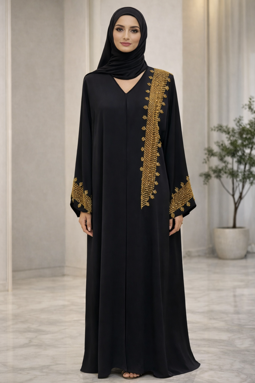 Dubai Fancy Hand Beads Palestinian Luxury Modest Fashion Abaya