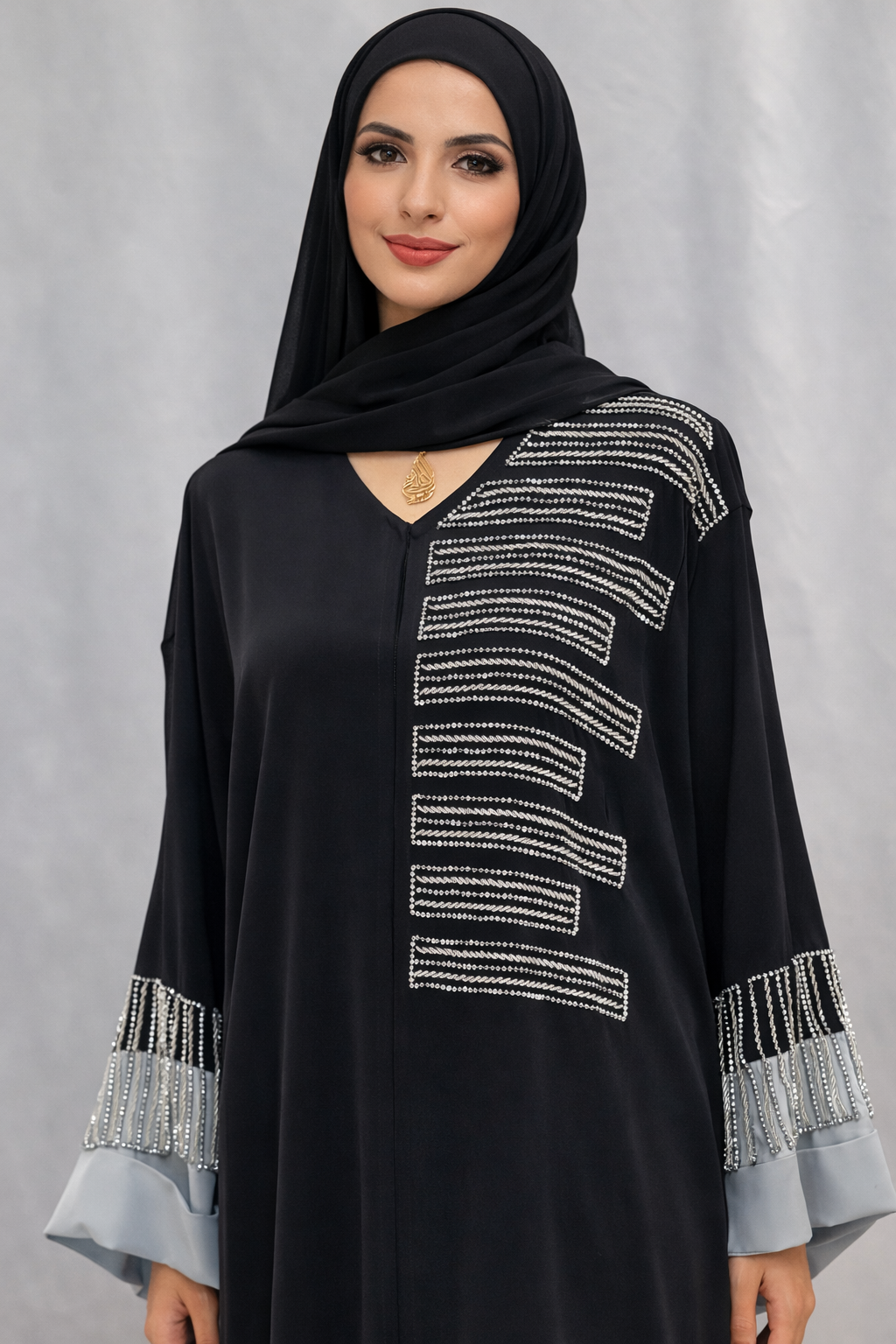 Fancy Beads Dubai Abaya: The Relaxed Fit Lets You Move with Comfort